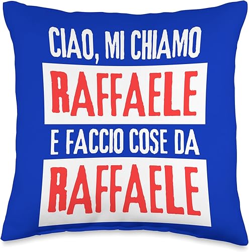 Ciao Sono Faccio Cose Da Raffaele Personalizzato - Almohada personalizada, 16 x 16 pulgadas, multicolor