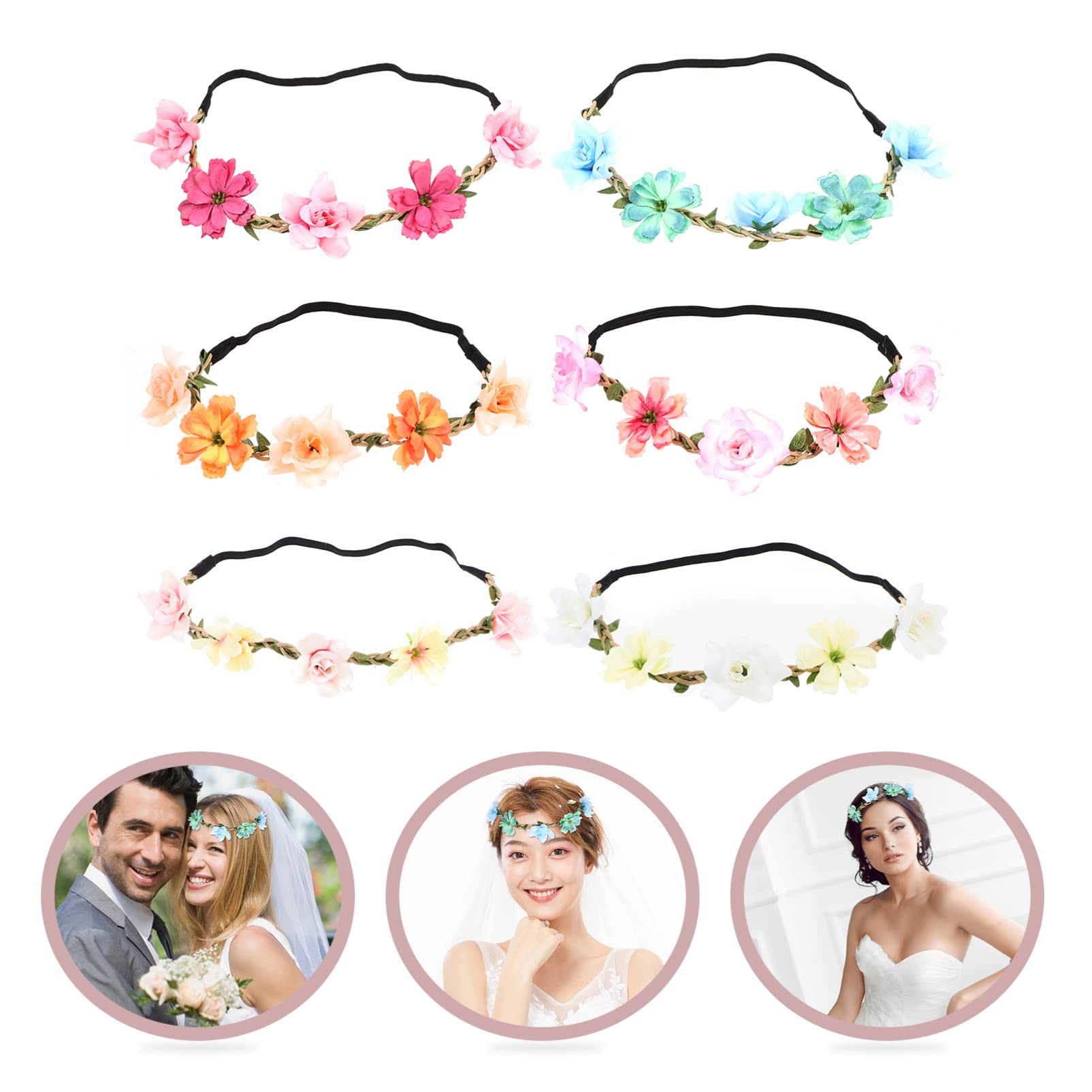LALAFINA Sets Elegantes Blumenstirnband Realistische Blumenkrone Für Frauen Für Hochzeiten Fotografie Cosplay Halloween Pcs