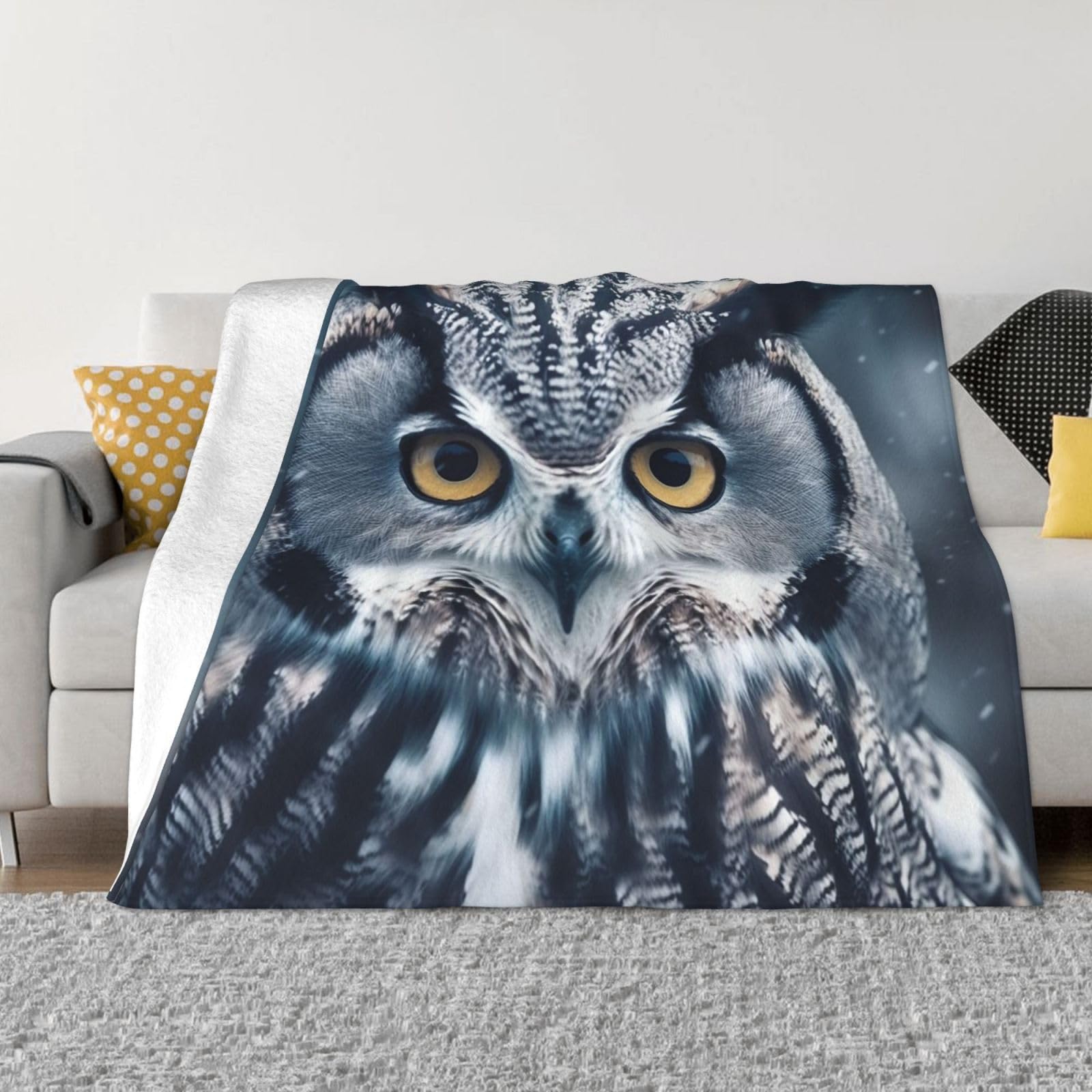 Coperta In Pile Con Stampa Di Gufi, Morbida E Leggera 127x152 Cm - Flanella Accogliente Per Divano E Letto, Lavabile In Lavatrice - 2