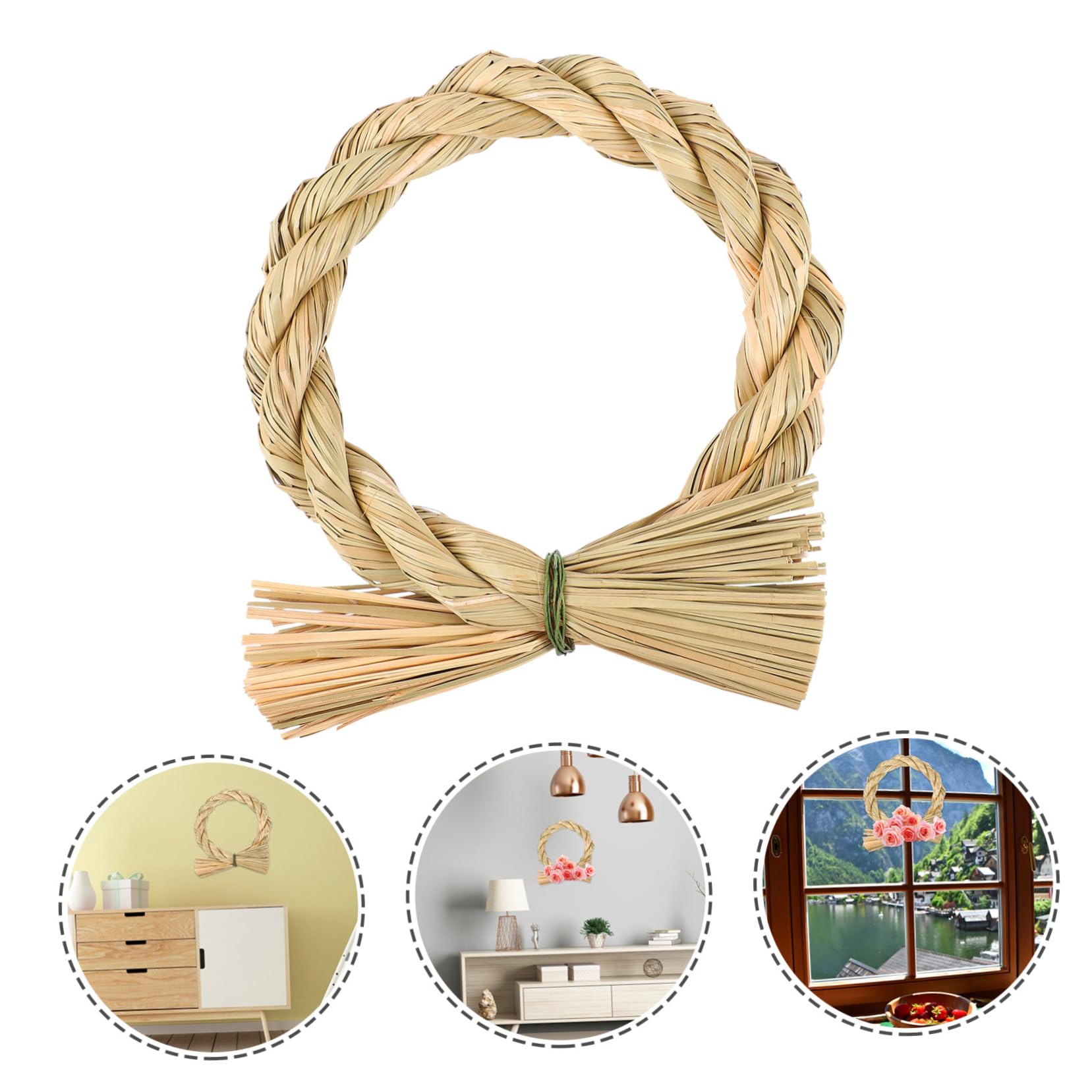 DECHOUS 3 STK Kranz Natürlich Girlande Aus Weinzweigen Weinkränze Zum Basteln Rankenring Aus Rattan Weihnachtsdeko Weingirlande Strohring-anhänger Festival- Japan Gras Haustür