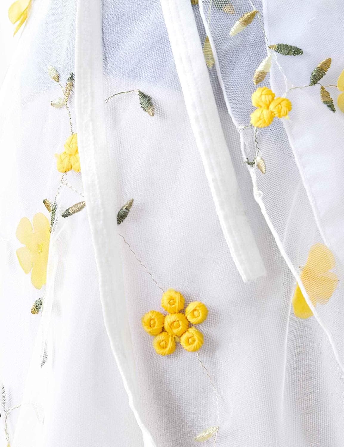 Daydance White Ballet Wrap Skirts for Women Lyrical Embroider Dance Skirts 2 Layers - Image 4