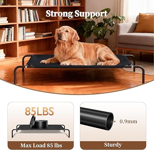 Miniatura 4 de Cama elevada para perros grandes, cuna elevada lavable con pies antideslizantes, camas refrescantes impermeables con tela Oxford, uso en interiores