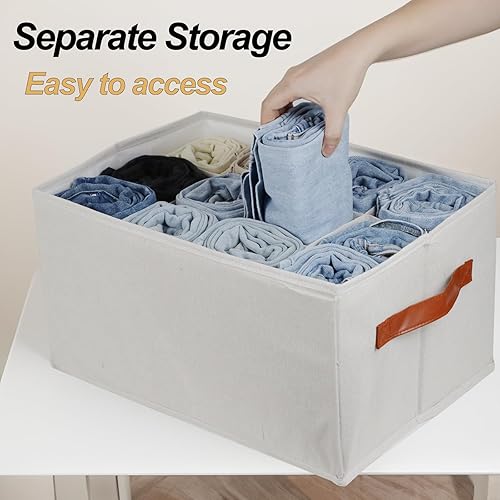 Miniatura 5 de 2 organizadores de armario y contenedores de almacenamiento para ropa, organizador de ropa de armario de 12 celdas para leggings, pantalones de