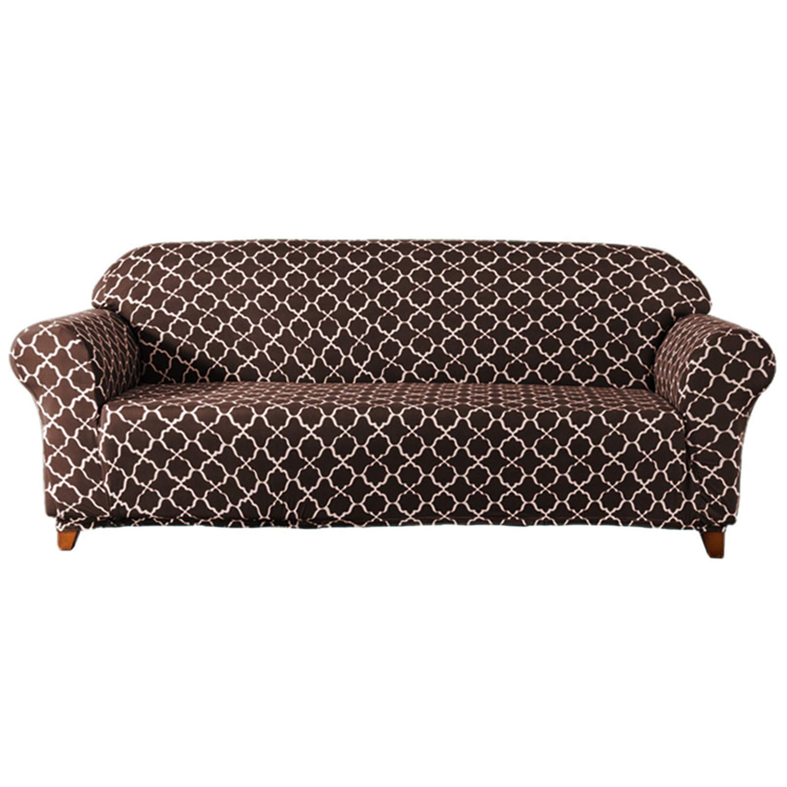 Sofa Überwürfe Sofabezug Stretch elastische Sofahusse Sofa Abdeckung Elastische Sofahusse für Wohnzimmer Protector für Hunde Haustiere (Dunkelbraun,4-Sitzer)
