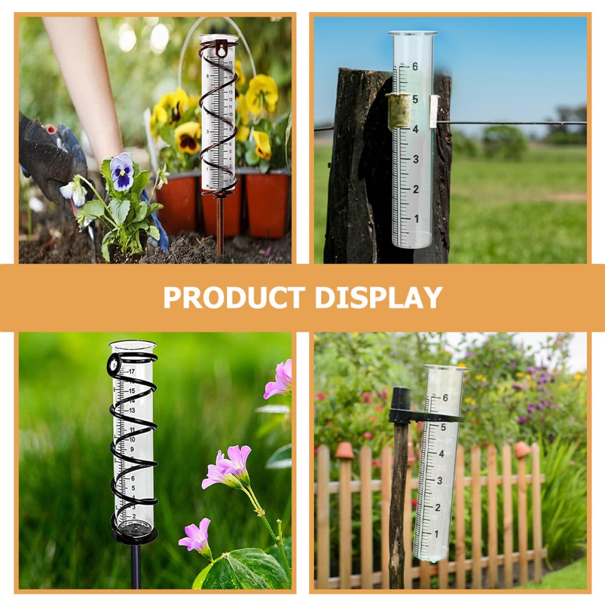 DOITOOL 4 Stück Regenmesser Glasrohr mit Skala Präziser Messzylinder aus Glas für Garten und Außenbereich Transparent Robust und Einfach Ablesbar