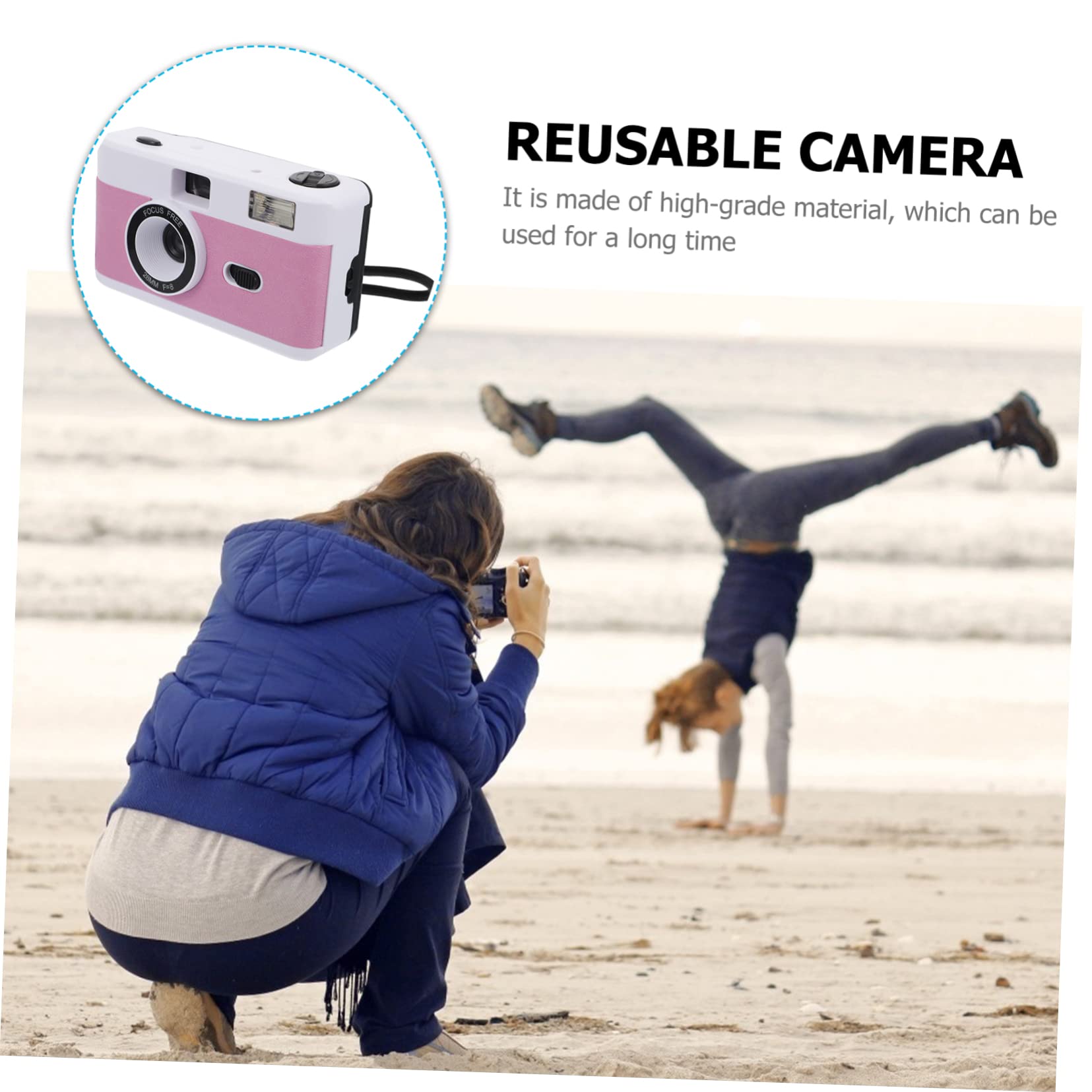 ARTIBETTER 35mm Film Camera Plastic Vintage Analog Camera Build-in Flash No Battery Required