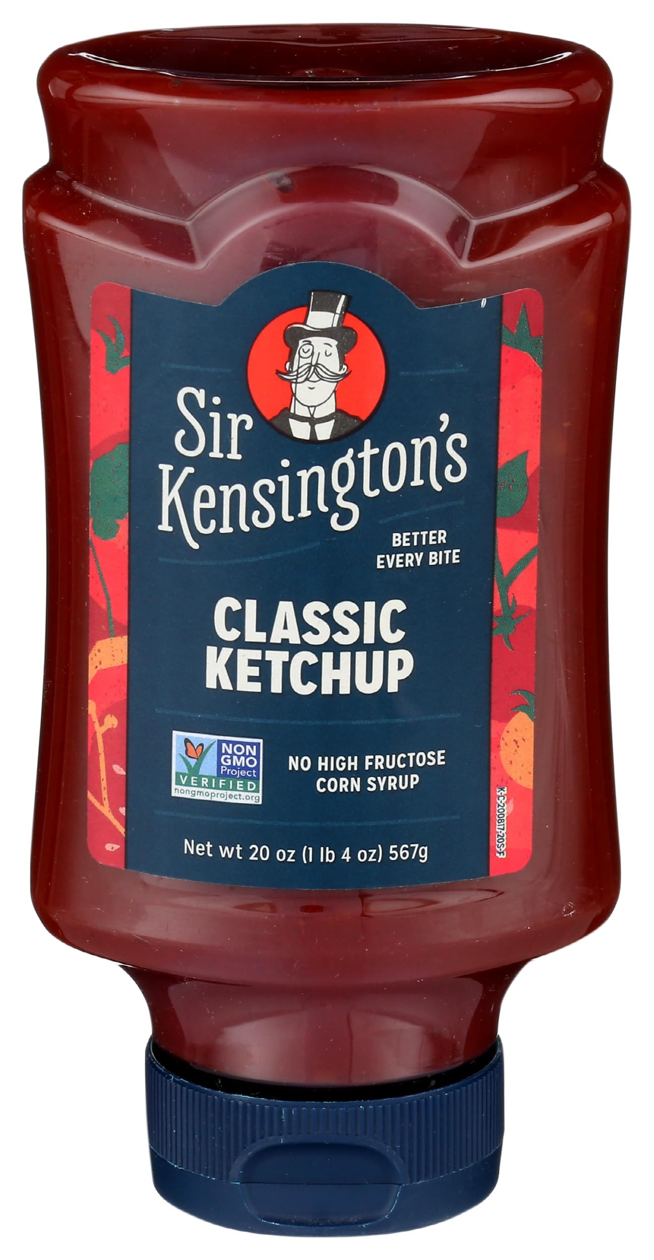 Sir Kensington's Classic Ketchup, From Whole Tomatoes, No High Fructose Corn Syrup, Gluten Free, Certified Vegan, Non- GMO Project Verified, Shelf-Stable, 20 oz