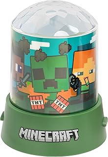 Paladone Minecraft Party Projection Light, Officially Licensed RGB LED Lamp for Kids, Home, Bithdays, Parties, Battery Powered Gaming Merchandise