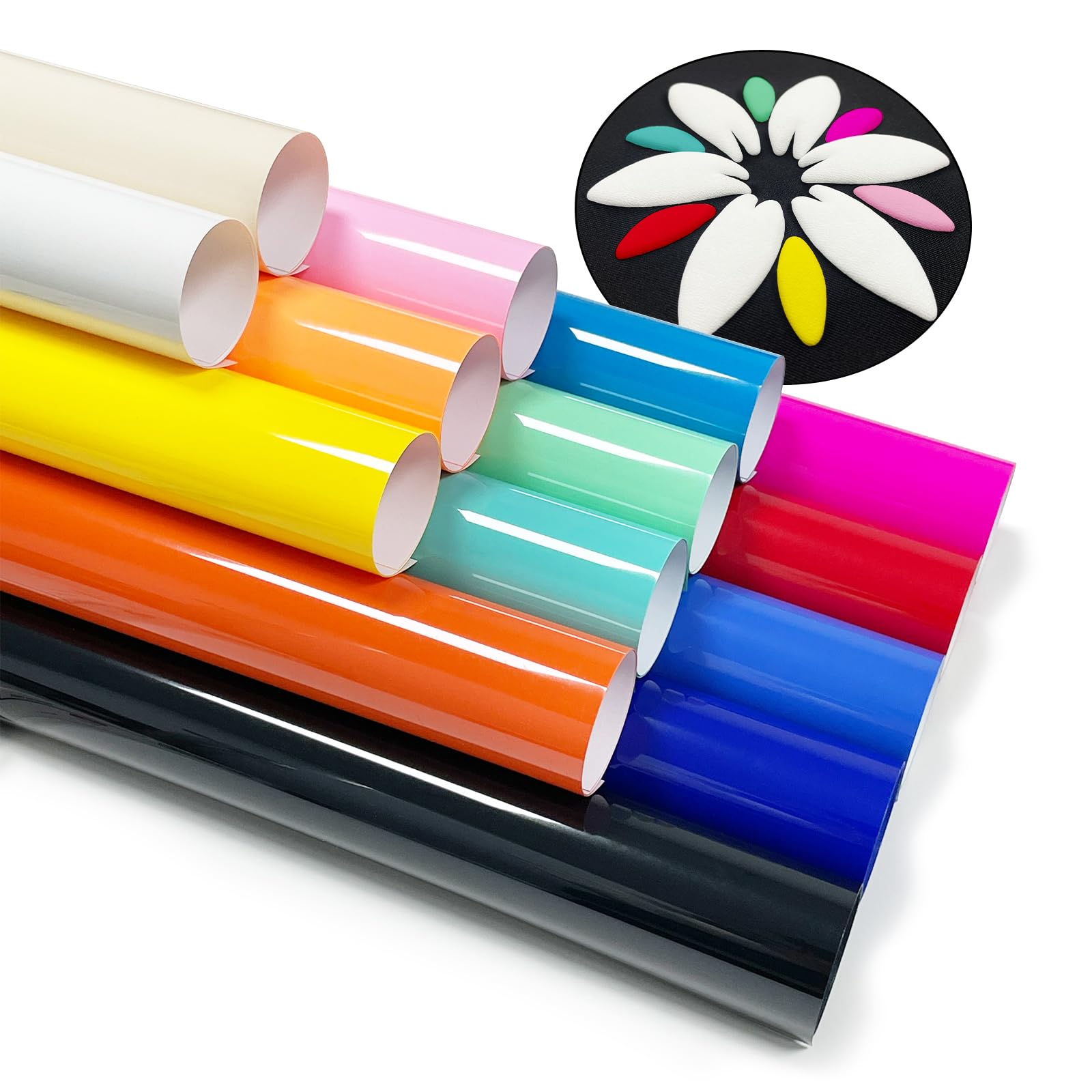 MerryMade 14Pcs Puff Vinyl Heat Transfer, 12"x10" Assorted Colors 3D Puff HTV, DIY Iron-on Vinyl for T-Shirts, Easy to Cut & Weed, Compatible with