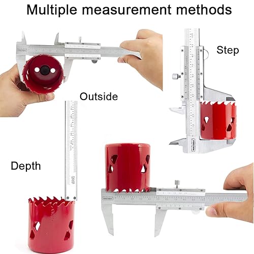 Miniatura 3 de NORTOOLS Pinza de metal Vernier con micrómetro y regla para mediciones de precisión exterior/interior/profundidad/escalón Multi colorido,Set
