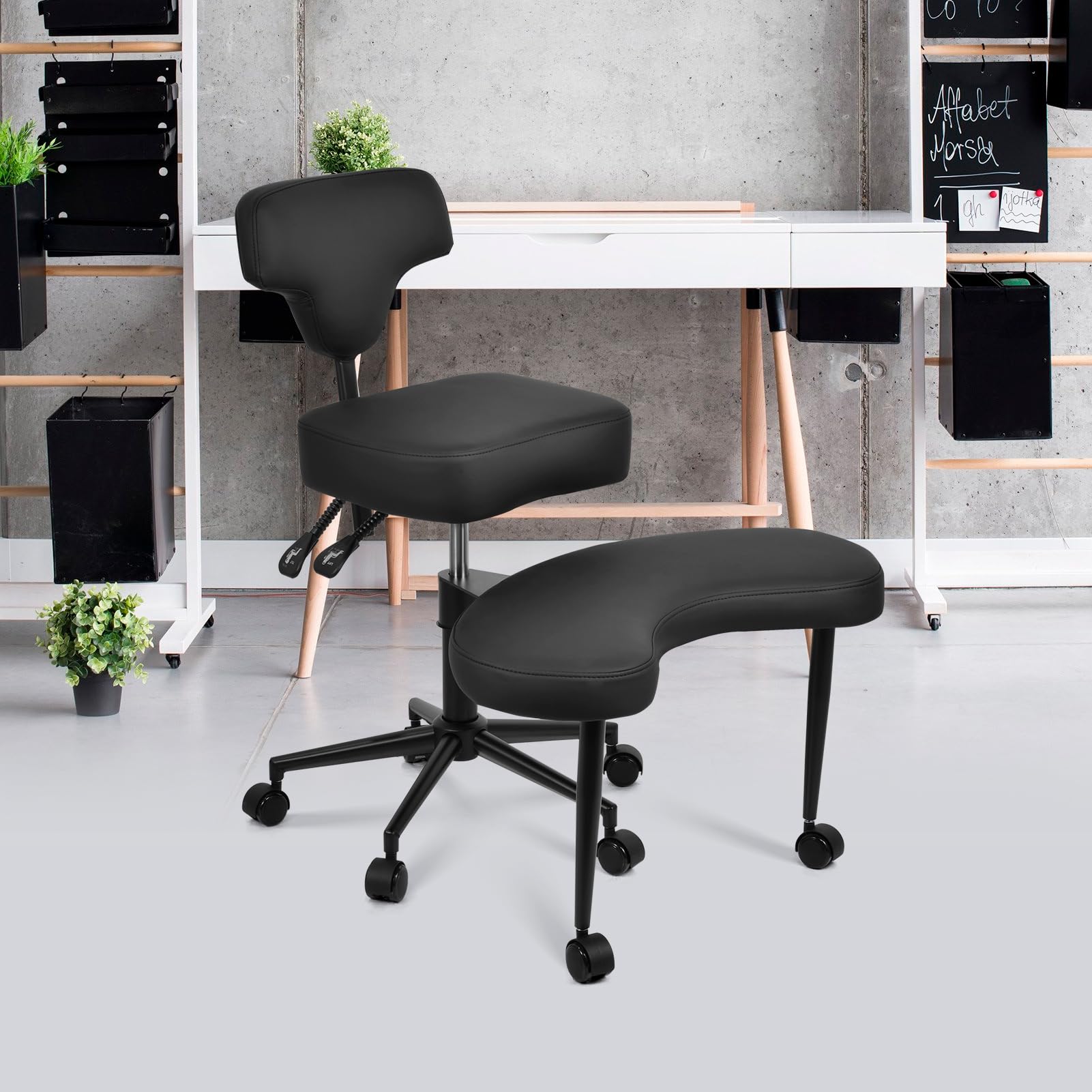 Générique Chaise de méditation, Chaise à Coffre croisée avec Roues TDAH, Table de avec Soutien Lombaire et Hauteur - Tabouret ajusté, Chaises de méditation Ergonomique pour Fidget Philipes - Noir