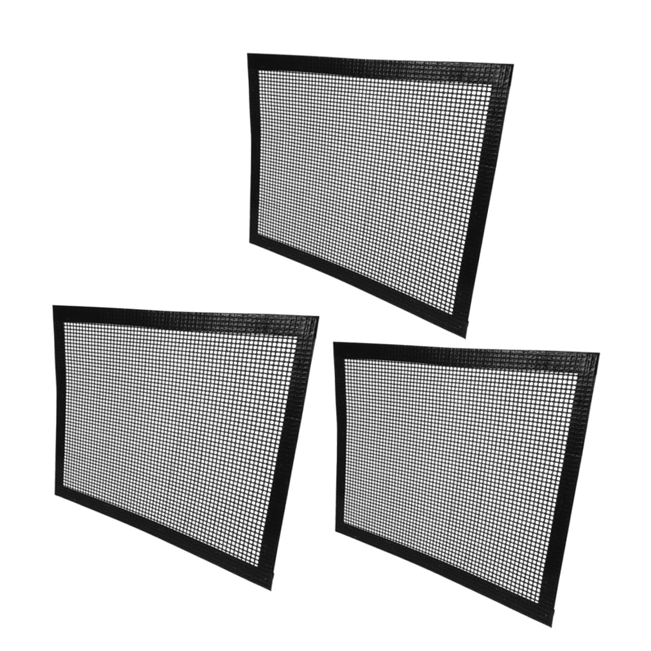 3 Stück BBQ Grillmatten Mesh Grillmatte Hitzebeständig Wiederverwendbar Antihaftbeschichtet für Outdoor Grillen Backen Sicher Einfache Reinigung
