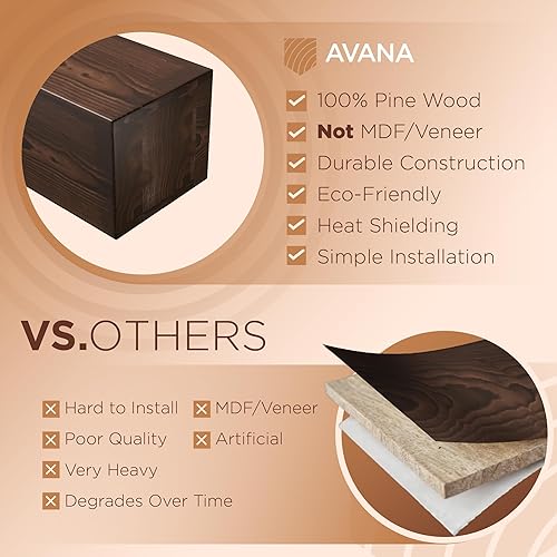 Miniatura 5 de Avana Mantel flotante para chimenea, mantos de madera natural para sobre la chimenea, mantel hecho a mano, estante flotante de granja, repisa de