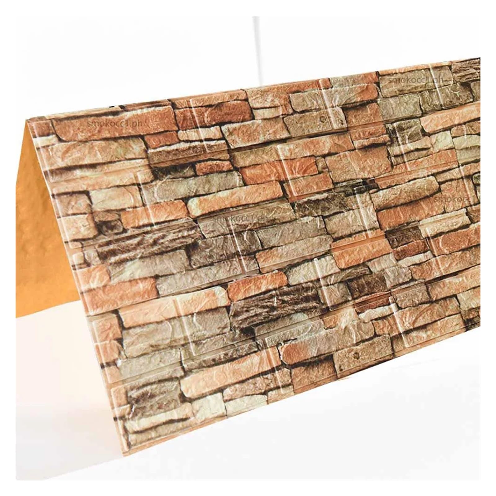 Autocollant mural 3D brique imperméable et lavable pour salon et séjour