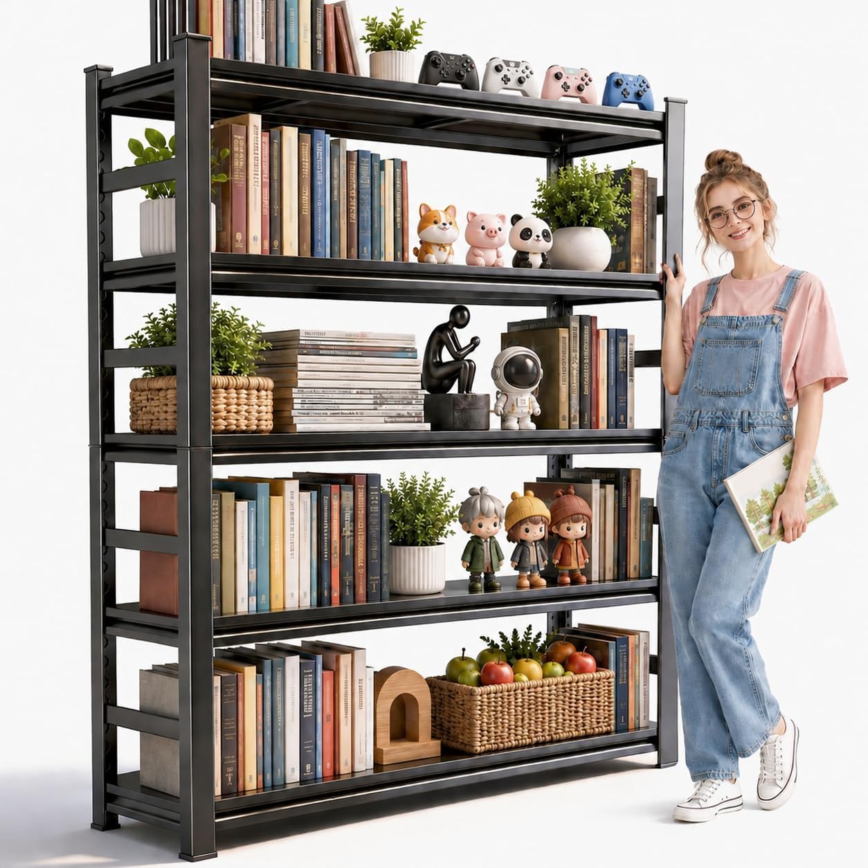 Industrial 5-Tier Metal Storage Shelving Unit