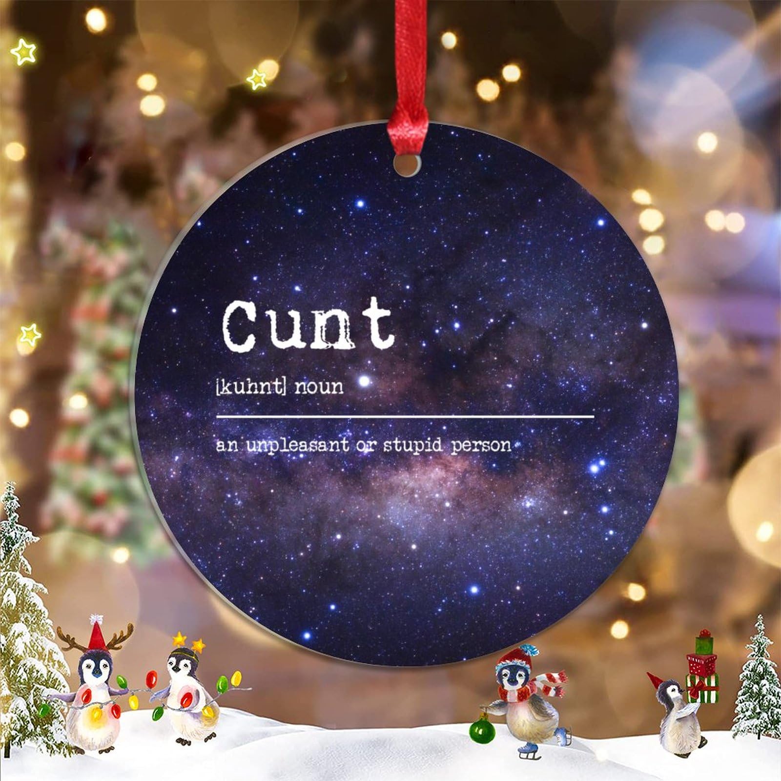 Guangpat Cunt Definition Christmas Ornaments 2023 Cunt Sublimation Christmas Decorations For Tree Clear Acrylic Ornaments Unique Hanging Tree Ornament Merry Xmas for Family Friends