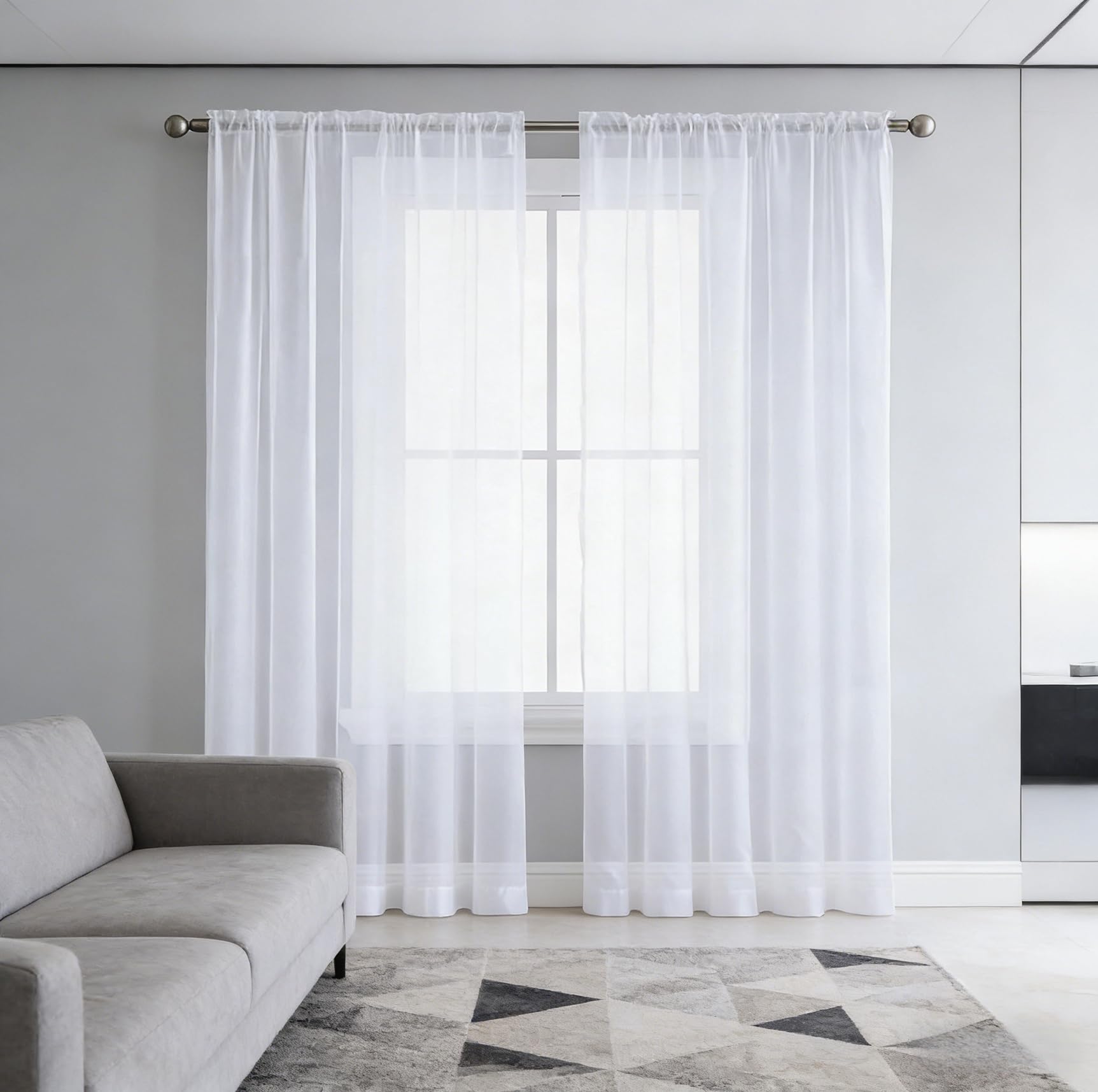 Melodieux Tende in lino lunghe 213 cm, per camera da letto