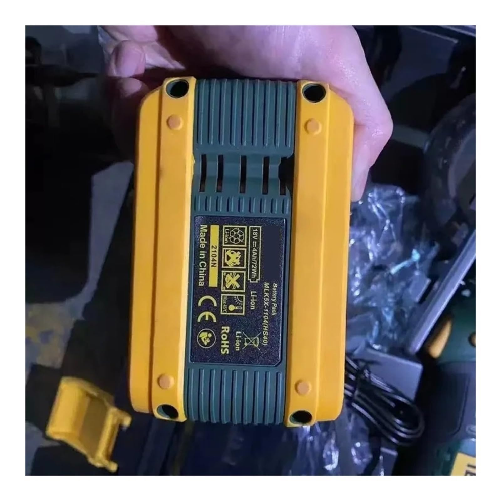 Batería de 18 V y 4000 mAh Compatible con TECCPO MLK5X-1104 HS40 2104N, Sierra eléctrica, Amoladora de Pernos y Herramienta eléctrica.