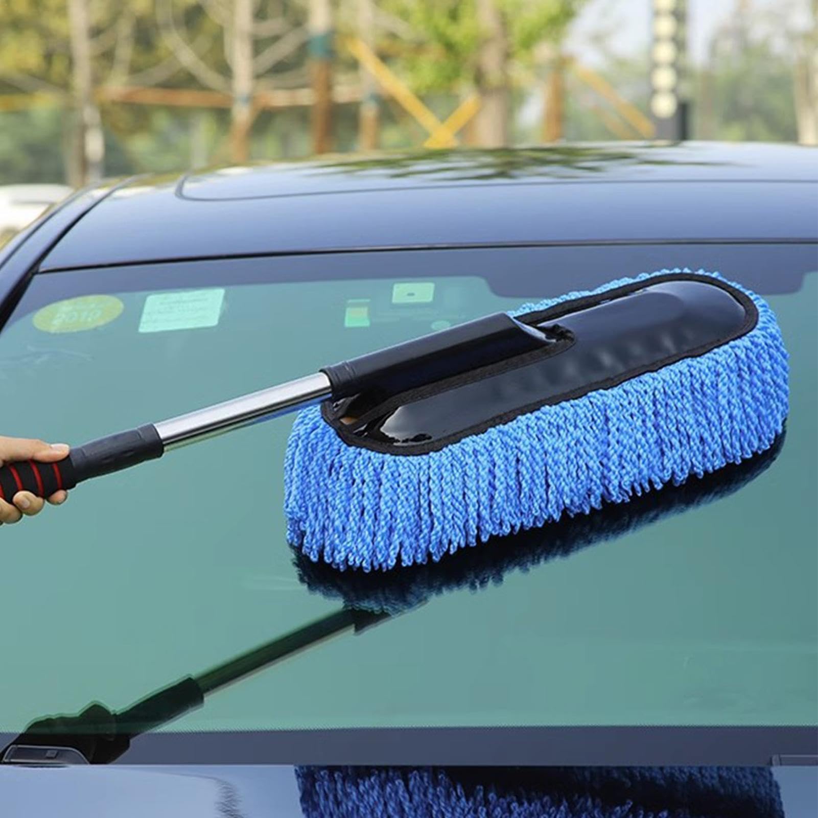Zliger 3 Pezzi Spolverino Telescopico Microfibra Spolverino Estensibile Telescopico Estensibile Lavabile Allungabile Duster Acciaio Inox Per Auto Casa Ufficio (Pieghevole
