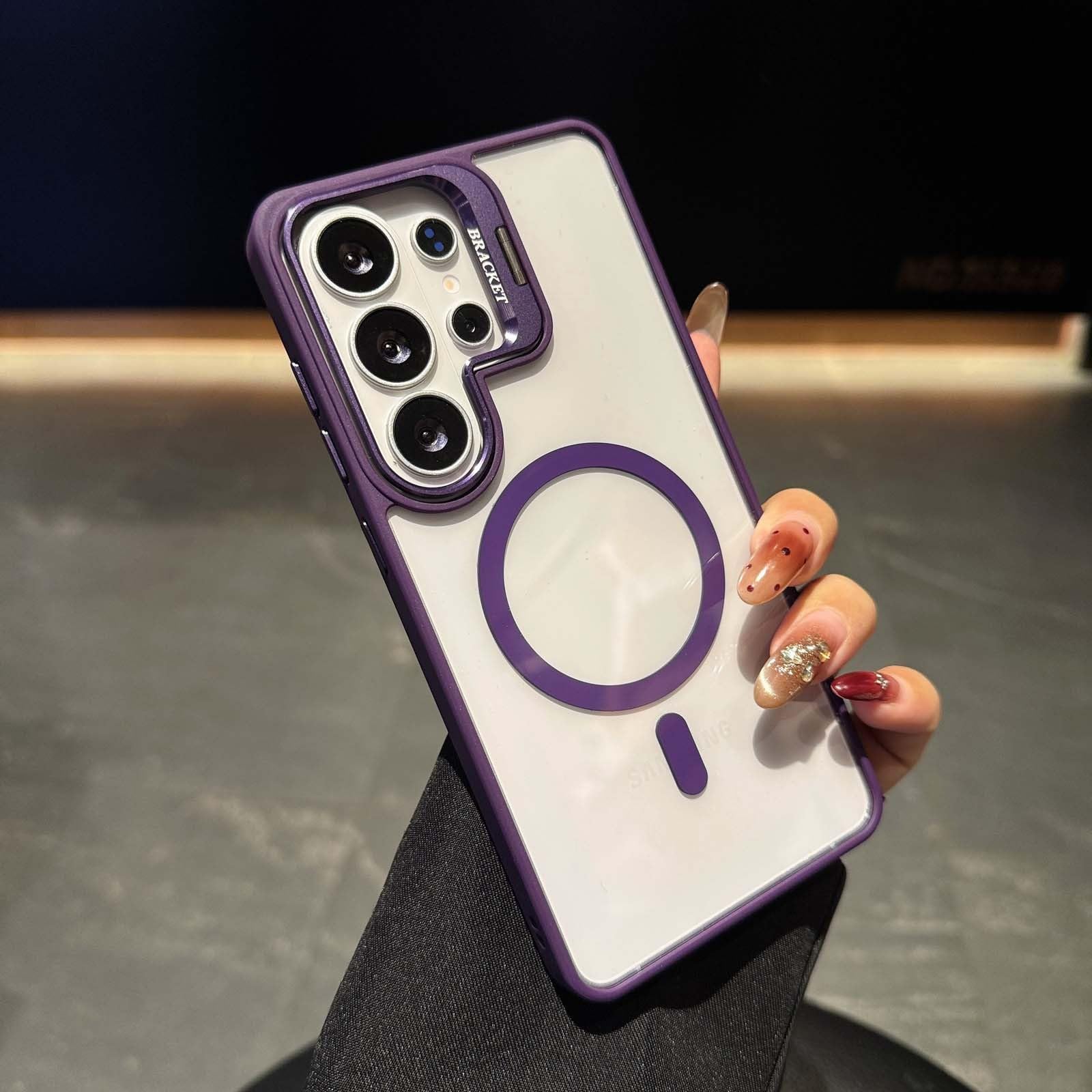 Generic Coque compatible avec Samsung Galaxy S23 FE (couleur : violet) étui de support d'objectif d'appareil photo, coque rigide en silicone