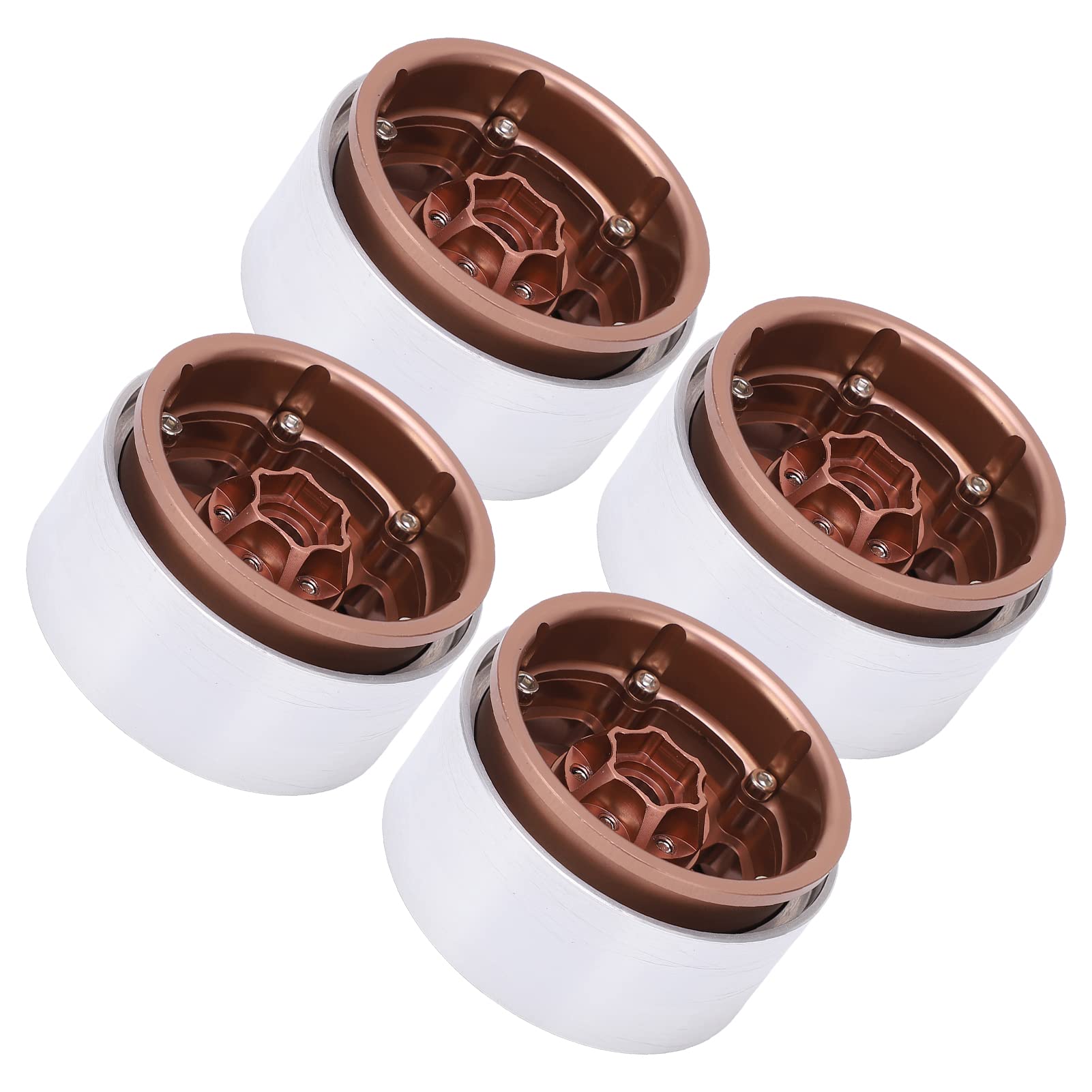 4 szt. 1,9 cala RC piasta samochodowa ze stopu aluminium do 1/10 RC Track do Axial SCX10 90046 AXI 03007 do MST (brązowy)