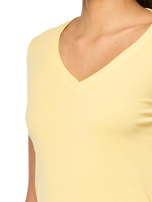 Eddie Bauer Women's Petite Short Sleeve Favorite Vneck Tee Yellow by Eddie Bauer - Image 3
