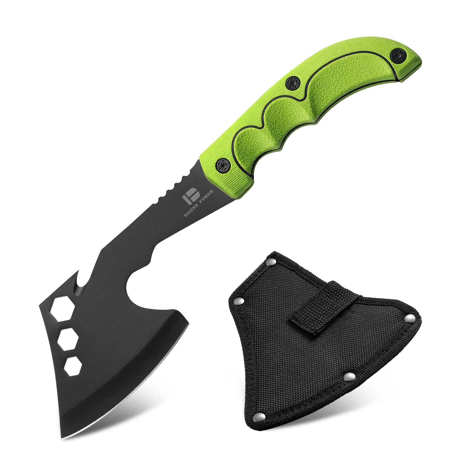 KHU Camping Axt Überlebensbeil Axt mit Scheide - Nylon Fiber Griff für Outdoor Jagd Wandern Camping Ausrüstung