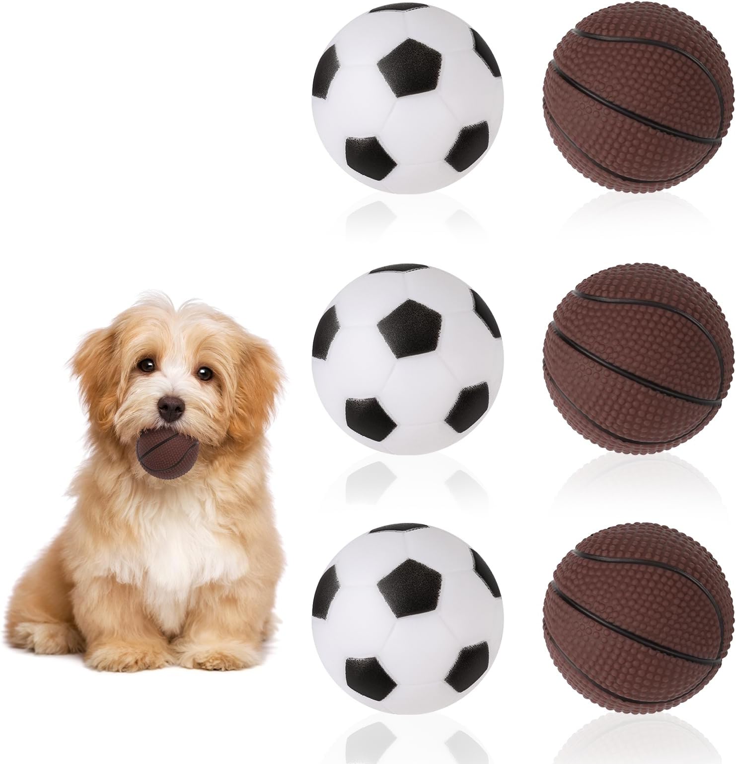 Pet Supplies Fuyamp 6 Pack Squeaky Dog Balls Soft Dog Ball (2.36
