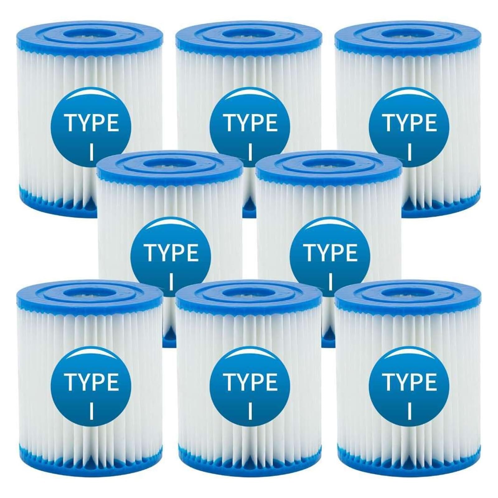 SRFCGPFFV Cartouche Filtrante De Type I pour Piscine Et Spa, Compatible avec Bestway Et Flowclear, Adaptée Aux Pompes Débit 300/330 Gal/h, Références 58093 58381 58511e(XI-8PCS)