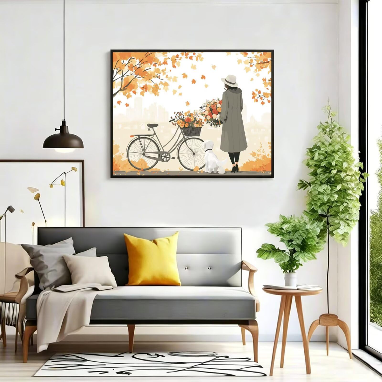Pintar por Numeros Otoño Pinturas Acrilicas dibujos animados Pintura por Numeros Lienzos para Pintar, Pintura Acrilica Manualidades, Decoración Hogar, Regalos Cumpleaños, 90x120cm Sin Marco, q-734