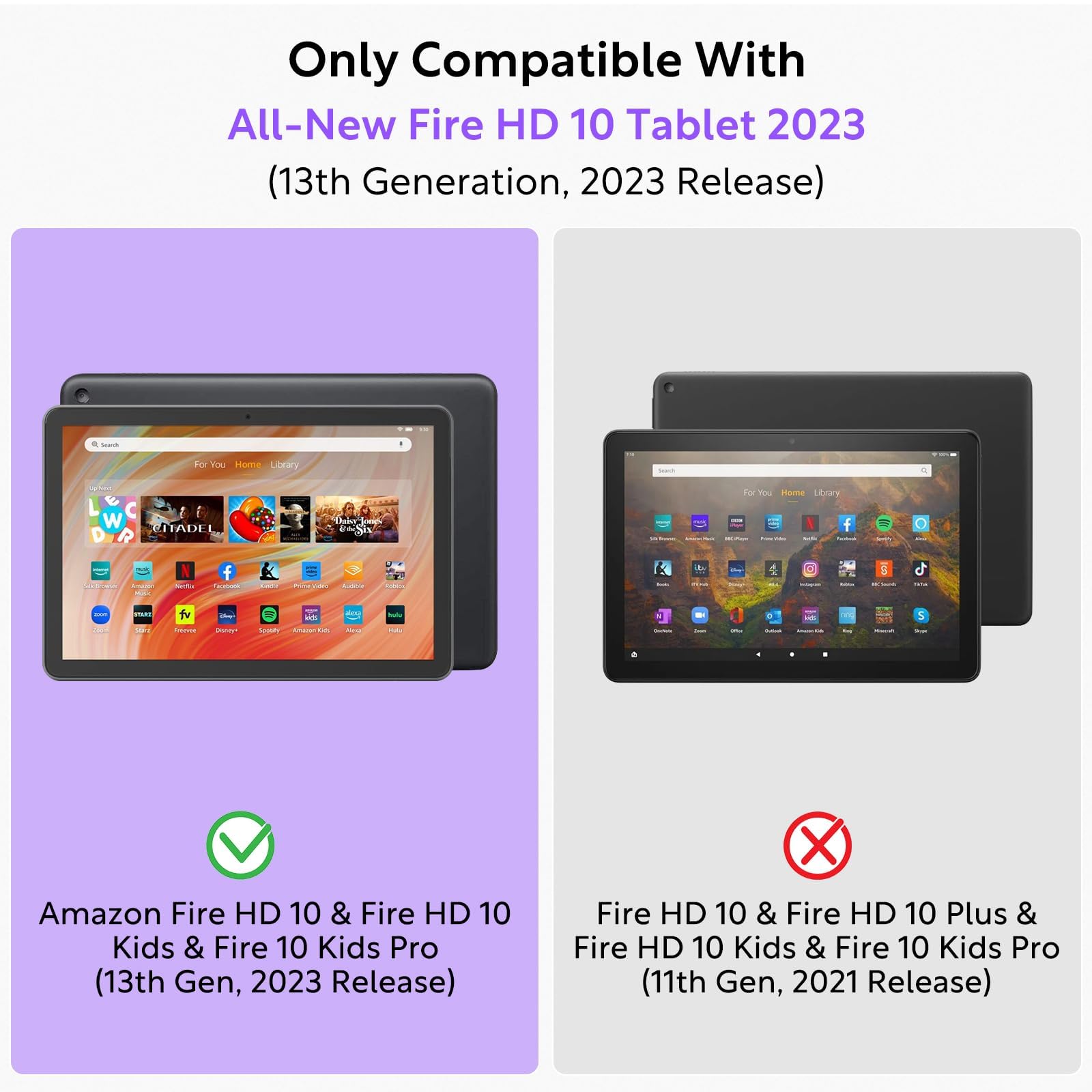 Amazon.com: Slim Case for Kindle Fire HD 10 & Fire HD 10 Kid