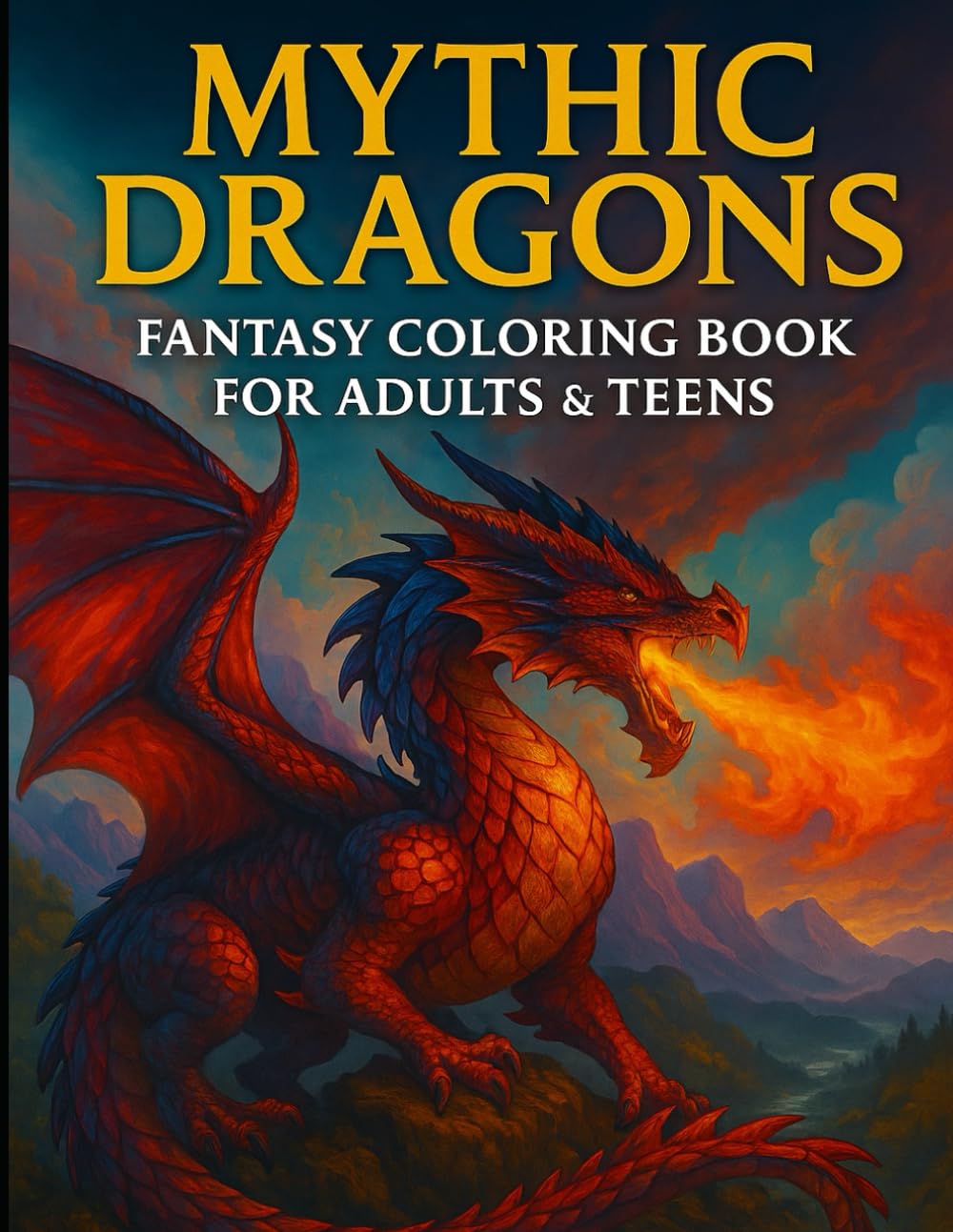 Mythic Dragons: Fantasy Coloring Book For Adults And Teens