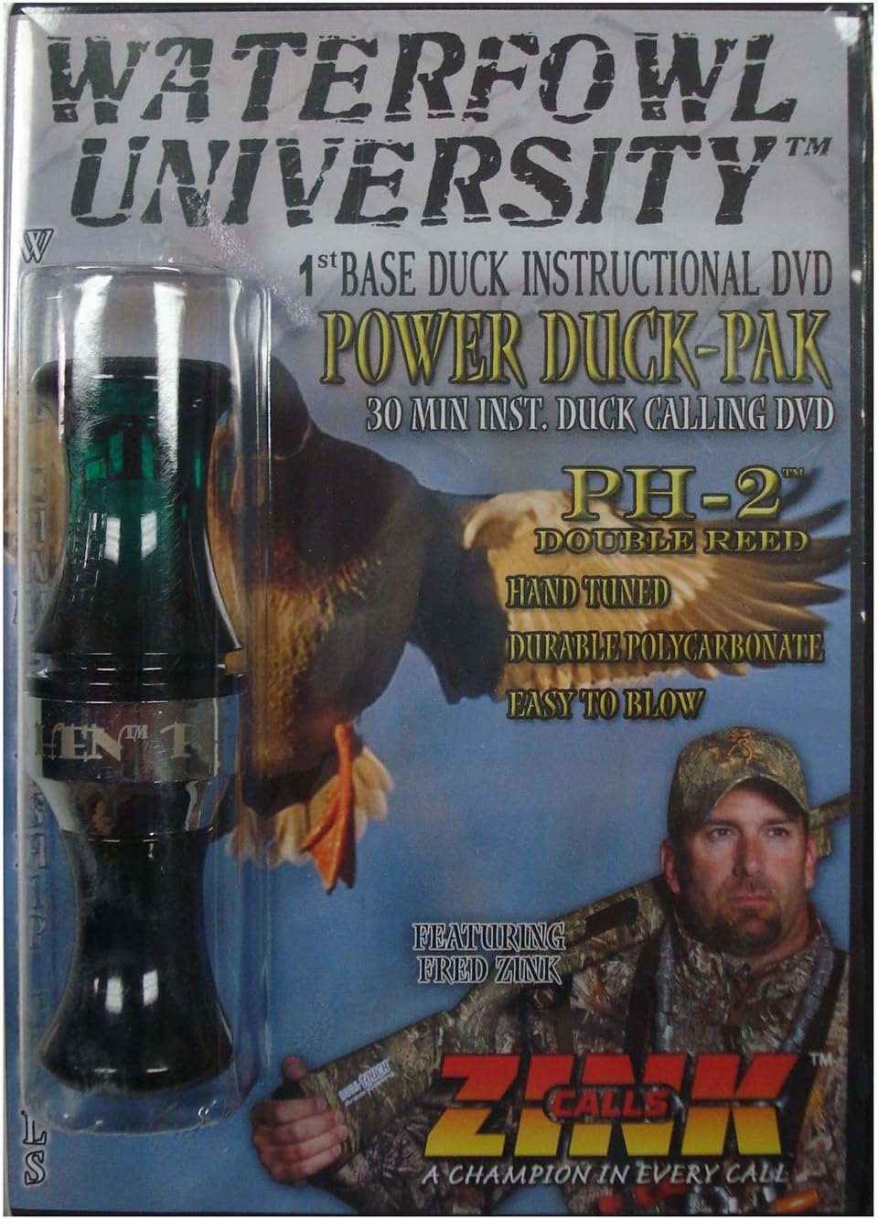 Waterfowl University Power Duck-pak Black & Green Duck Calling DVD ~ Zink Calls