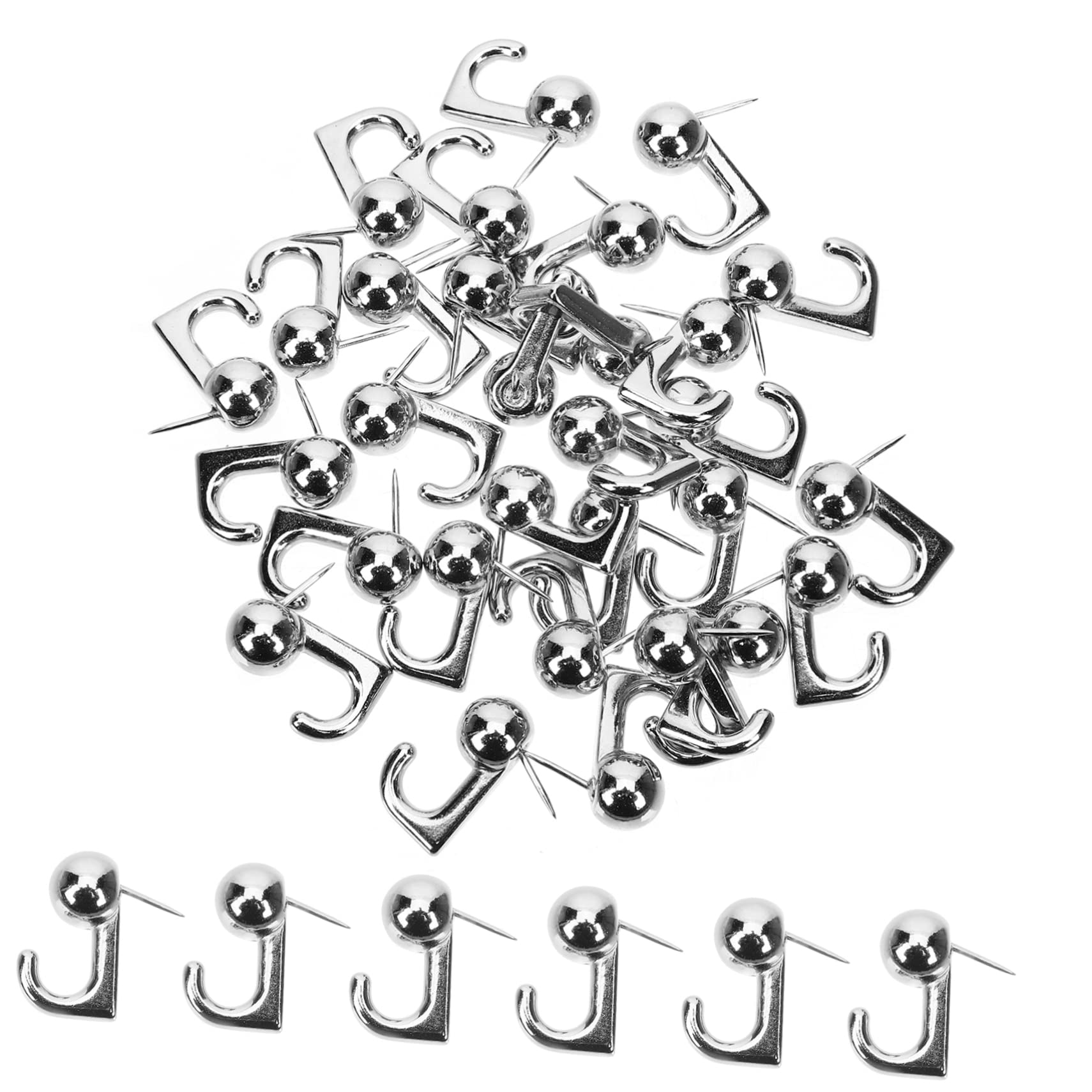 SHINEOFI 120 piezas Gancho para Colgar Cuadros Clavos Angulados de Aleación de Zinc Resistentes y Duraderos con Cabeza Redonda para Fijación Segura y Soporte sin Dañar Paredes Dejar