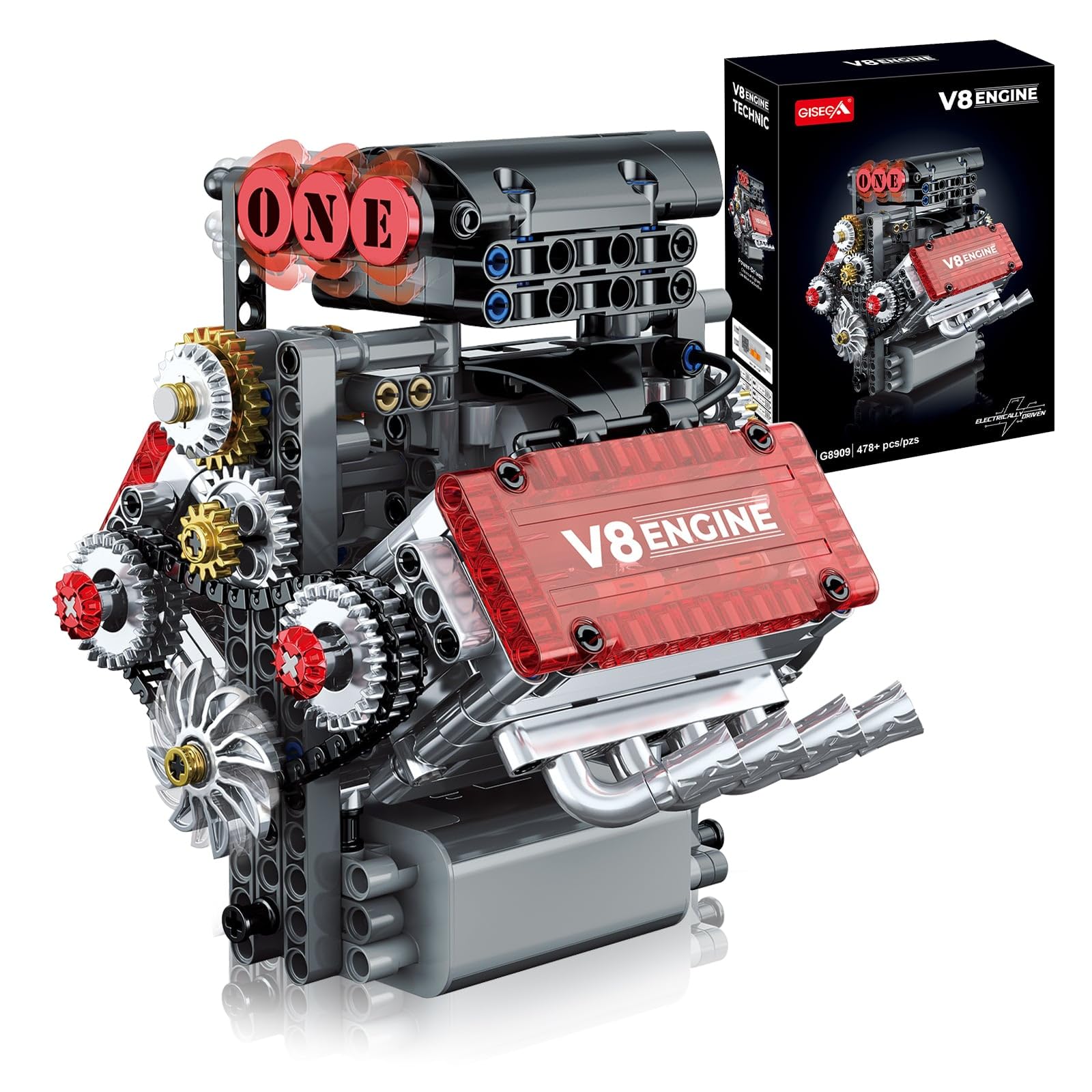 Amazon.com: OCES V8 Engine Building Set — Mini V8 Engine Kits That