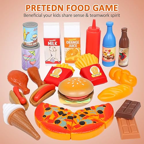 Miniatura 4 de Juego de alimentos Shimfun Play de 143 piezas de comida para niños de cocina – surtido de alimentos de juguete – Alimentos para niños – Juguetes de