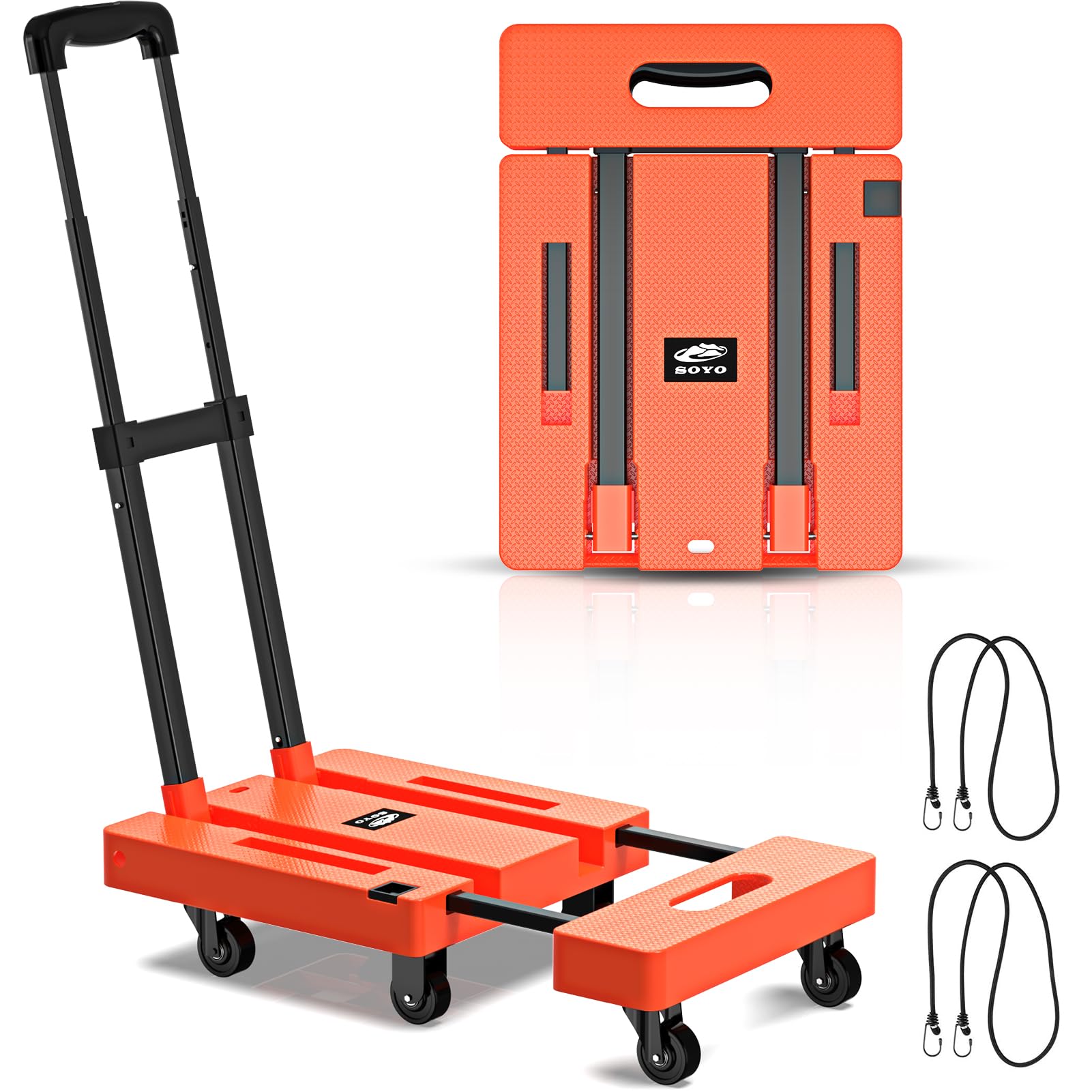 Voipvvii Folding Hand Truck 500lbs, Portable Heavy Duty Dolly Cart