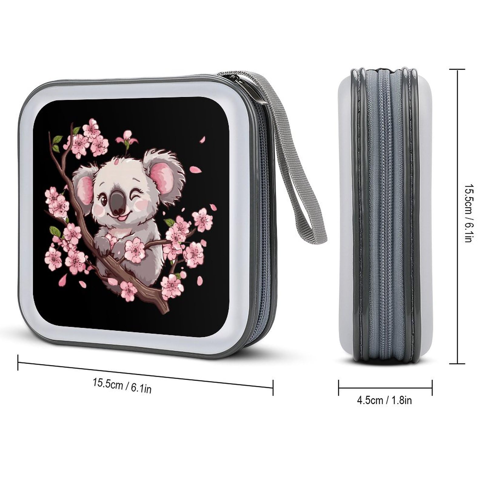 Cute Koala Bear CD Case Portable DVD Holder Storage Organizer for Home Travel