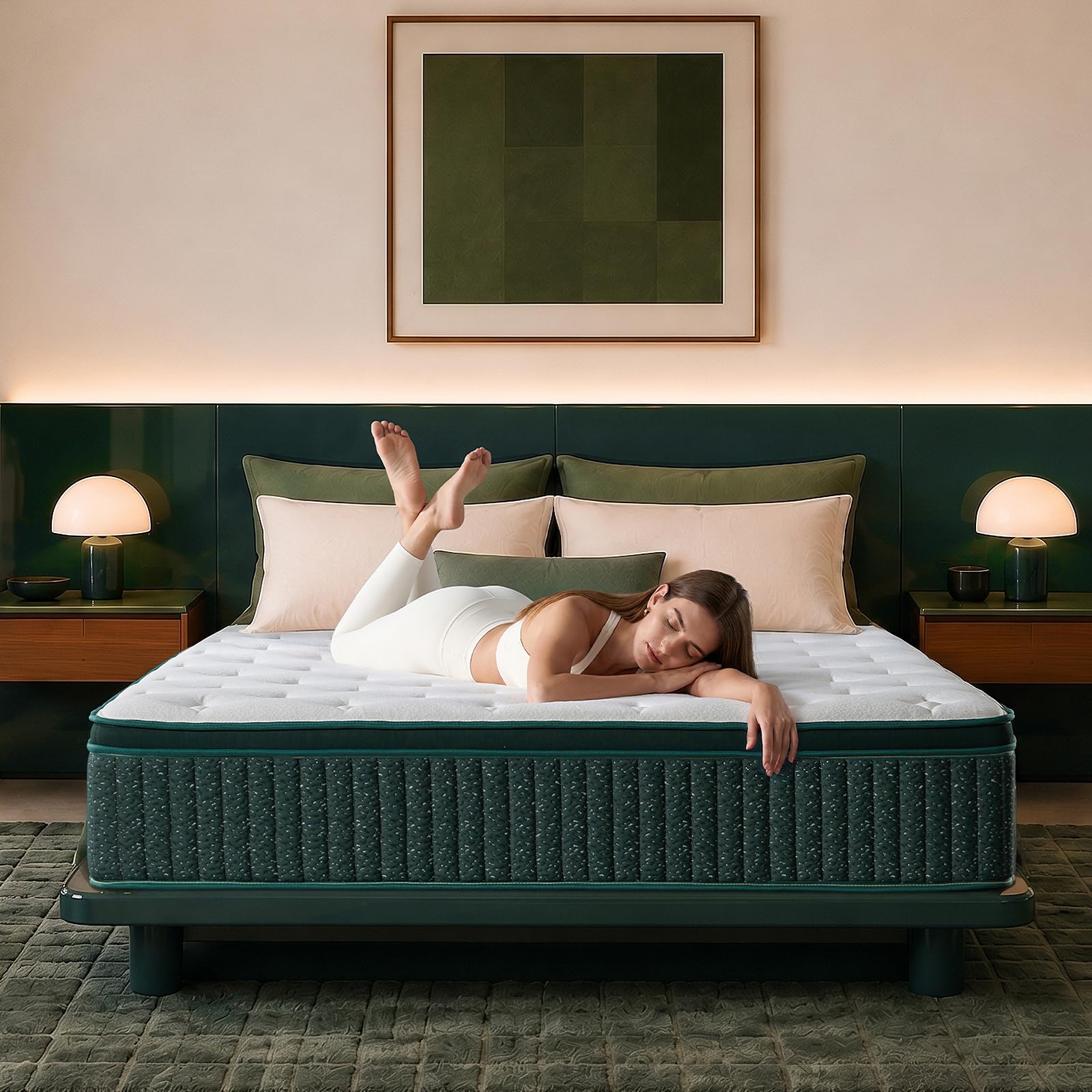 Photo 1 of Rifurl 14 Inch King Hybrid Mattress, Gel Memory Foam, Pocket Coils, Cooling