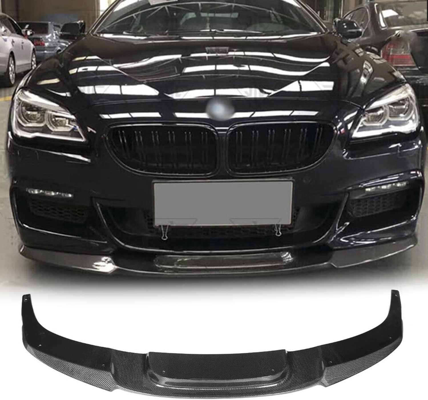 Amazon.com: MCARCAR KIT Carbon Fiber Front Bumper Lip for BMW 6 Series ...