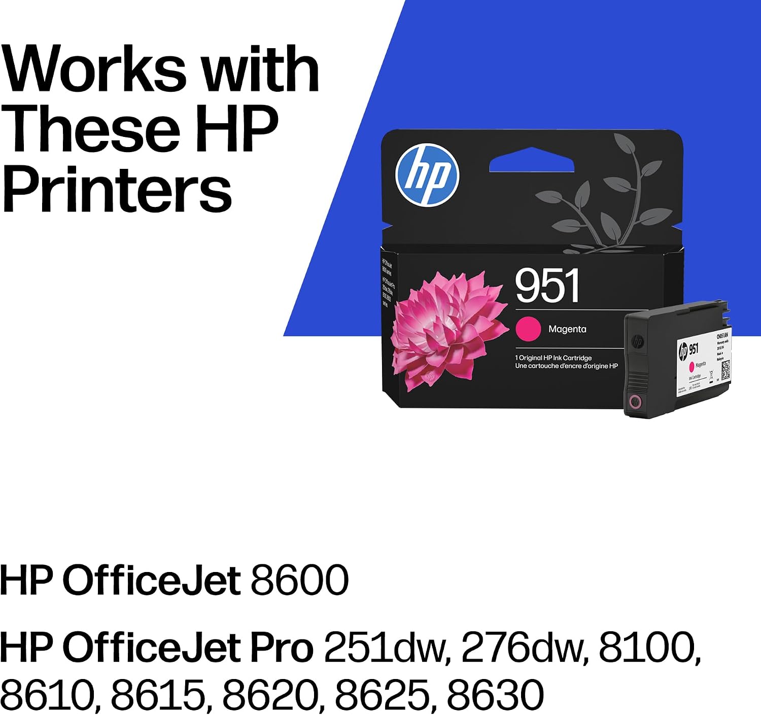 HP 951 Magenta Ink Cartridge | Works with OfficeJet 8600, OfficeJet Pro 251dw, 276dw, 8100, 8610, 8620, 8630 | Eligible for Instant Ink | CN051AN image 2