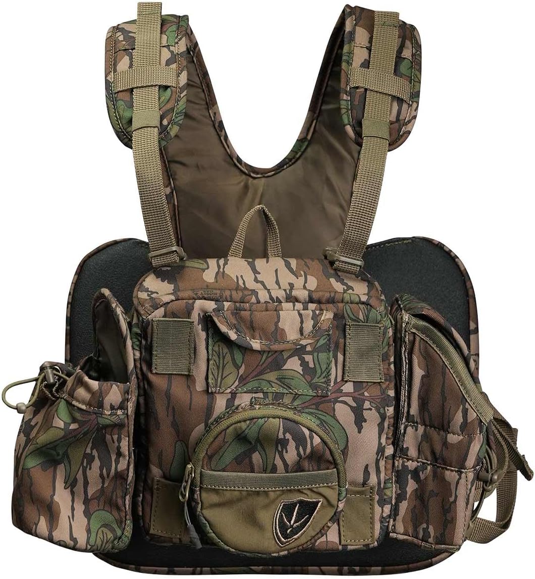 BLOCKER OUTDOORS Finisher Chest Pack Pro – Modular Run and Gun Turkey Hunting Chest Pack with Magnetic Seat, MOLLE Storage, Call & Binocular Access
