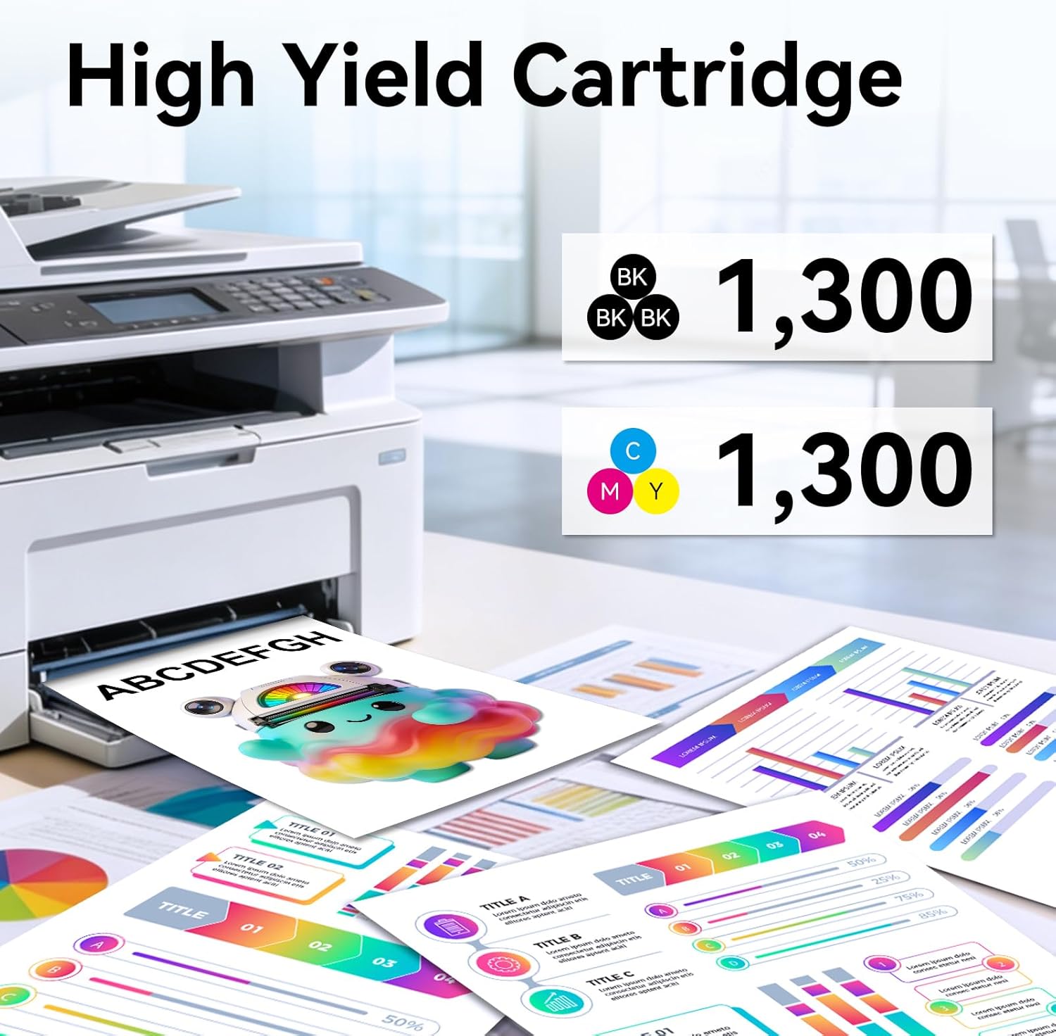 Compatible 075 Toner Cartridge Replacement for Canon 075 075H Toner Cartridge Compatible for Canon MF665Cdw MF662Cdw MF663Cdw LBP647Cdw LBP646Cdw Printer (Color, 4-Pack)