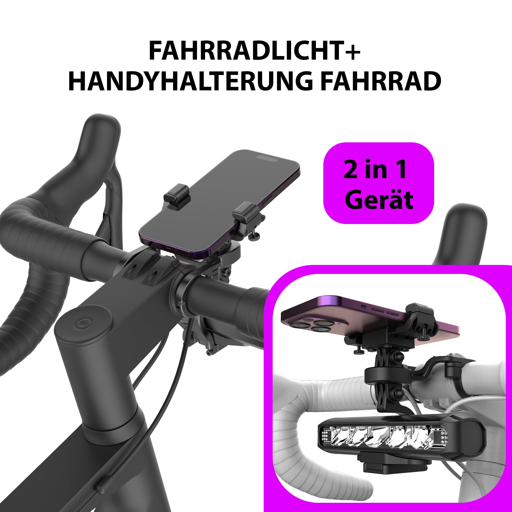 fahrrad handyhalterung mit licht UPPEL Fahrradlicht Vorne + 2 in 1 8000mah USB C Ladeanschluss 2600 Lumens 5 LEDs 4-Lichtmodi Fahrradlich und Fahrrad Handyhalterung Einfache Installation für Nacht Reiten Sport & Freizeit Part:18 - Front Axle 6pk Gear Club Stradale New Category:City Urban_Stahlrahmen Hollandrad