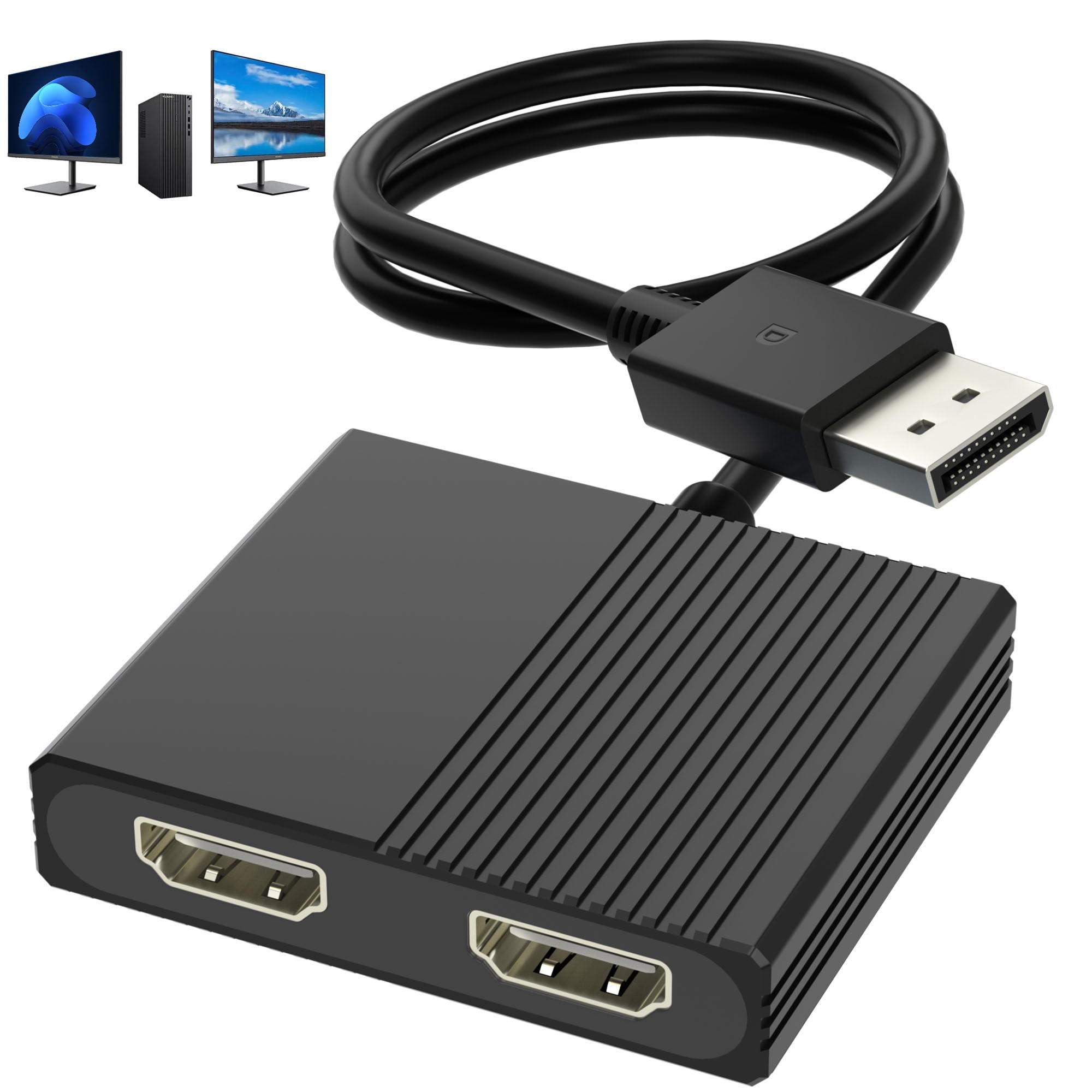 Amazon | HDMI 分配器 拡張モード対応 DisplayPort入力 デュアル HDMI