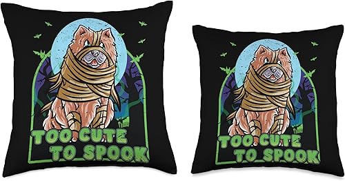 Miniatura 3 de BCC Chow Chow Shirts & Asian Dog Lover Gifts Chow Happy Halloween Costume Mummie Throw Pillow, 16x16, Multicolor