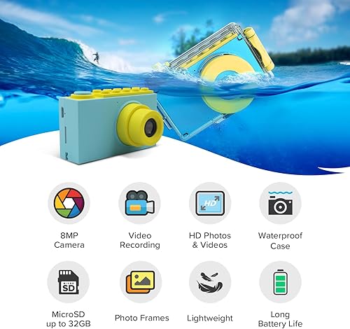 Miniatura 7 de myFirst Camera 2 - Cámara impermeable para niños, mini videocámara HD de 8 MP 1080P con tarjeta microSD de 16 GB incluida y función de toma de video