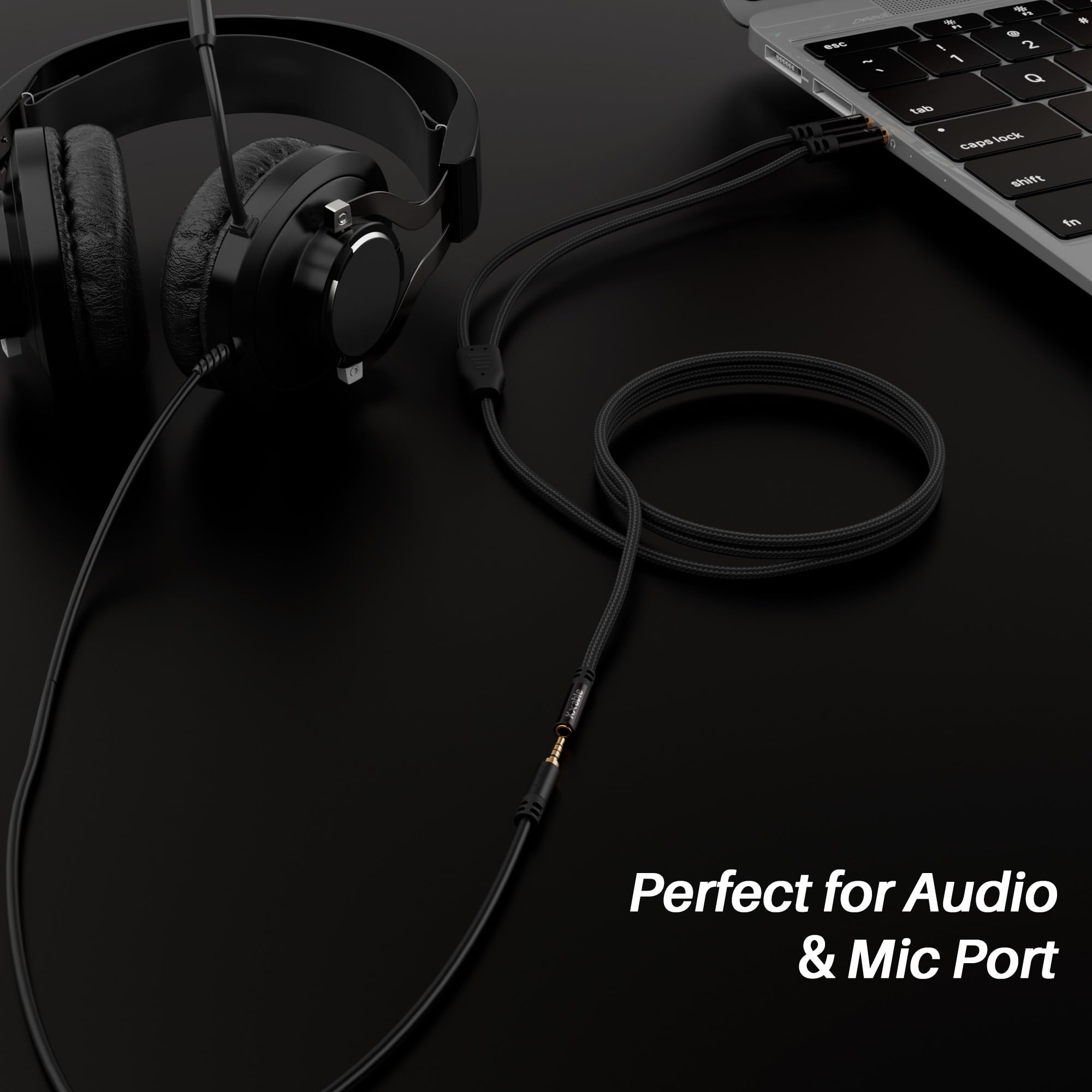 Splitter per cuffie per computer, cavo splitter audio da 3,5 mm femmina a doppio maschio da 3,5 mm, jack stereo per cuffie da cuffie a PC portatile, separatore a Y da 1/8 di pollice 2 in 1