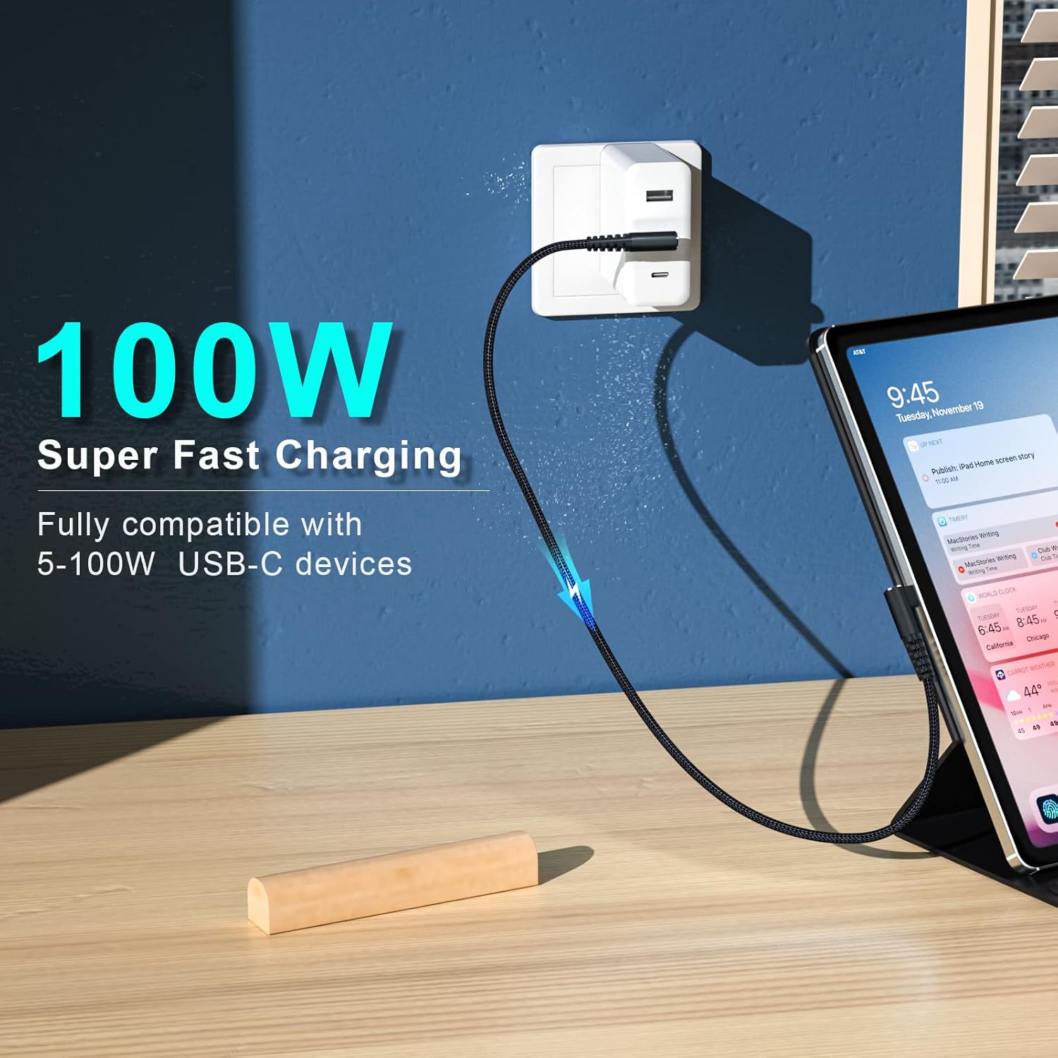 USB C to USB C Cable 100W 1ft 3 Pack 90 Degree Type C Cable Nylon Braided Right Angle USBC Fast Charging Cable Compatible with iPhone 15 16 17 Series, MacBook, iPad Pro, Galaxy S8 - S24, Pixel, LG - Image 7