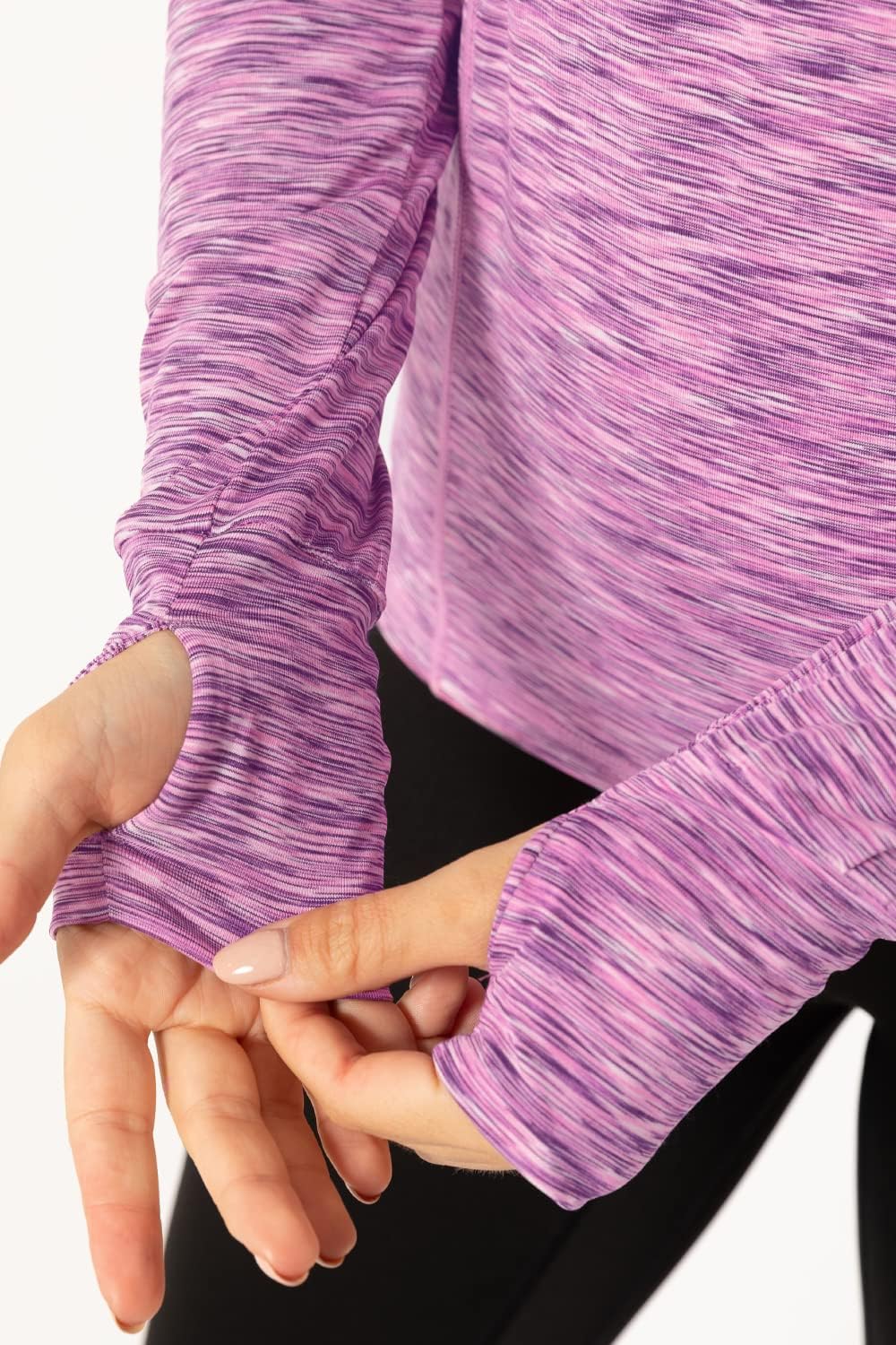 Zengjo Womens Quarter Zip Long Sleeve Workout Tops 1/4 Zip Running Pullover - Image 6